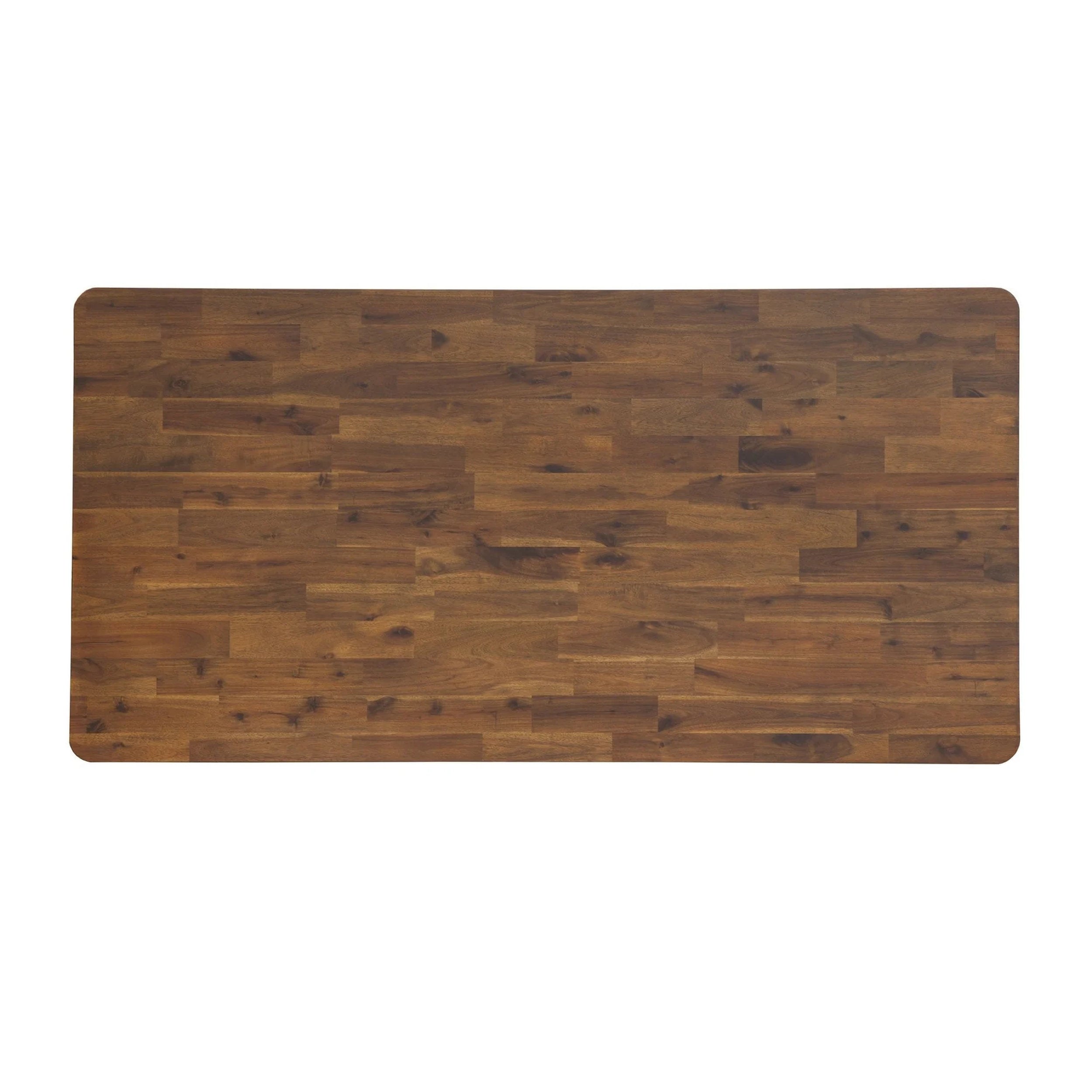 Remix Dining Table by LH Home in walnut-toned wood with visible grain, rounded corners, rectangular top, medium finishlux.