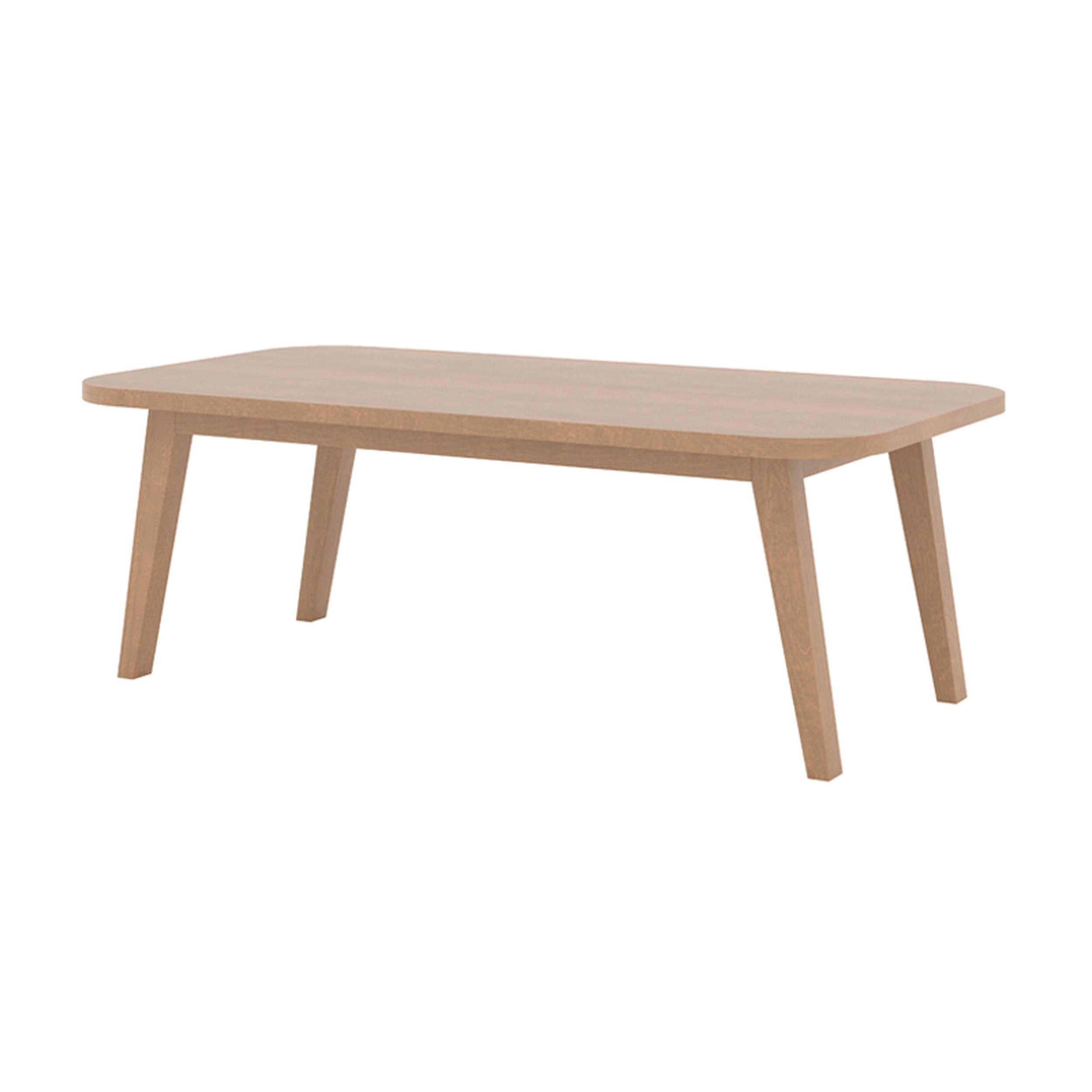Wooden dining table on a white background
