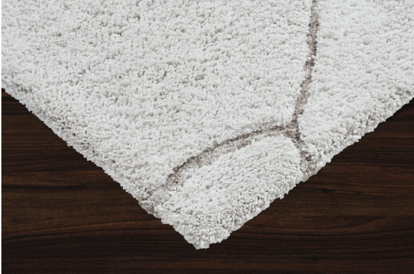 close up of the pattern of the allen area rug