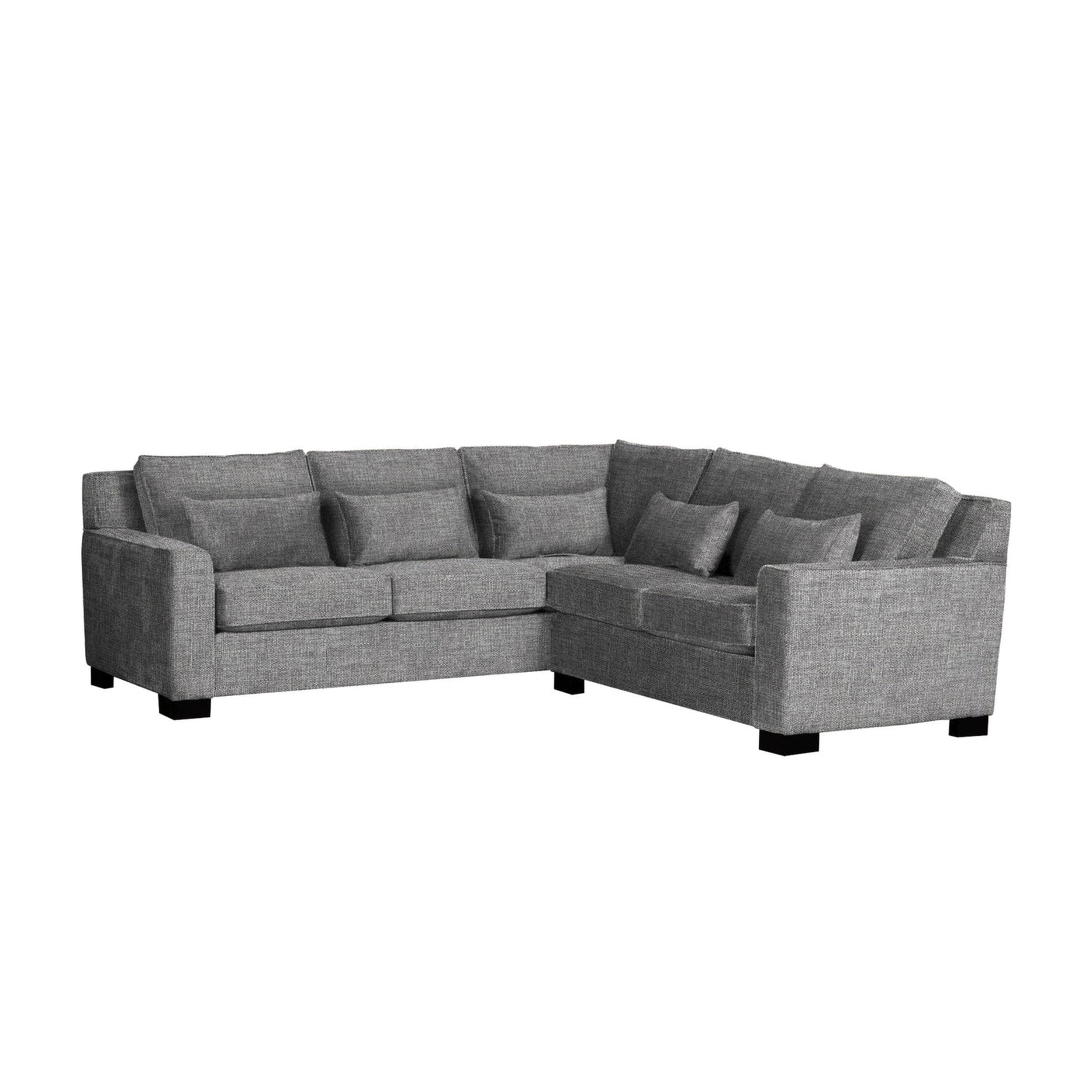 Gray sectional sofa on a white background