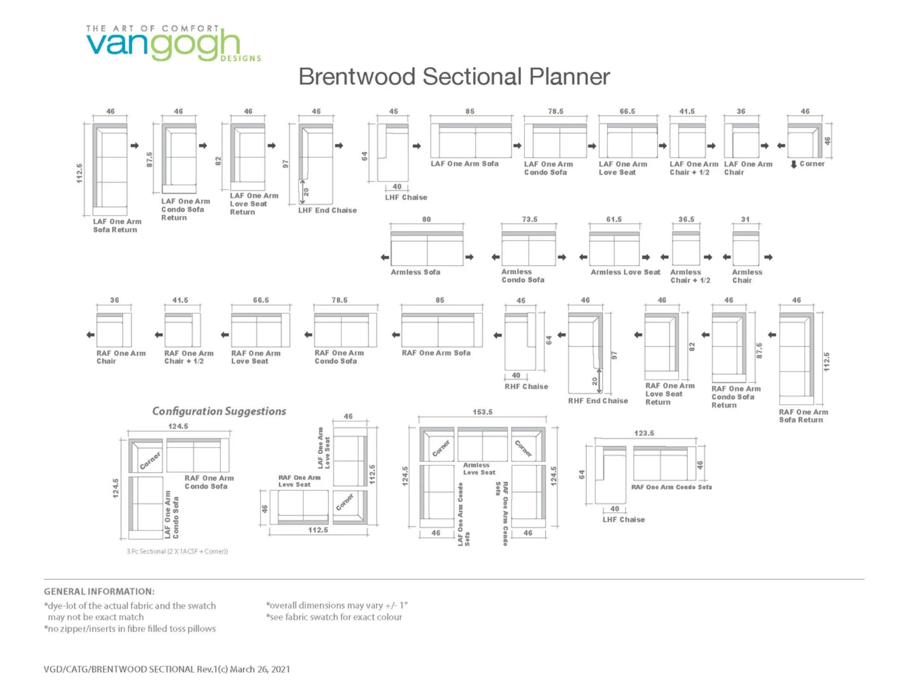 brentwood sectional planner