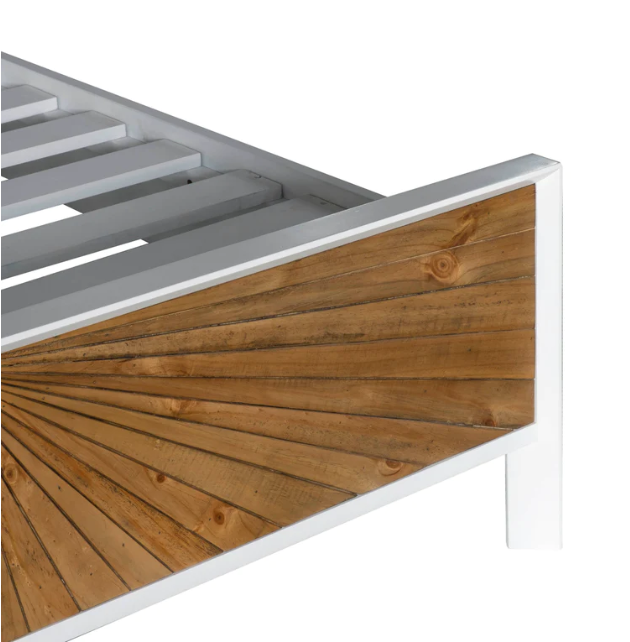 close up of the bed with the starburst design