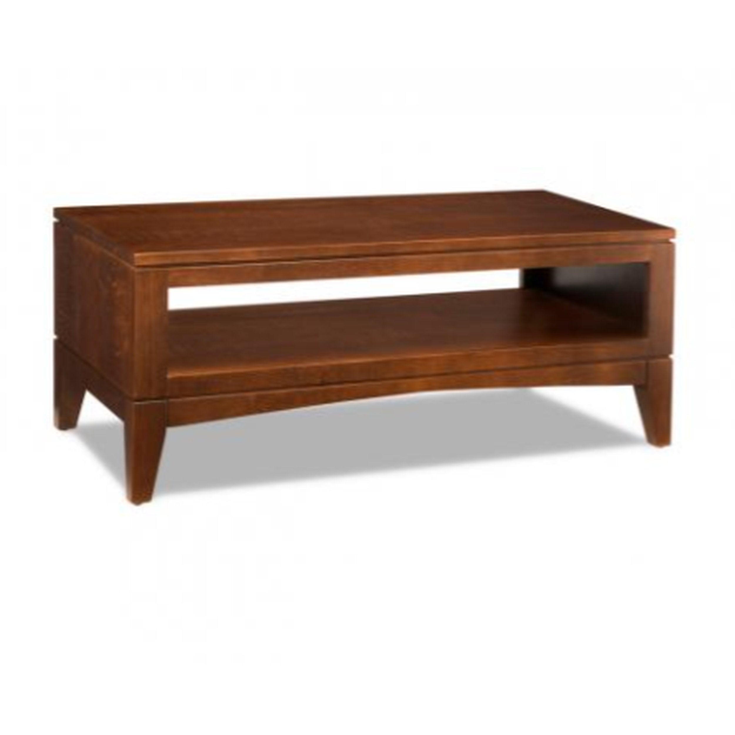 Wooden coffee table on a white background