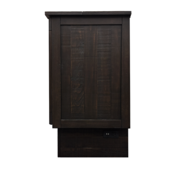 sideview of a clifton bed with power management on the bottom right.