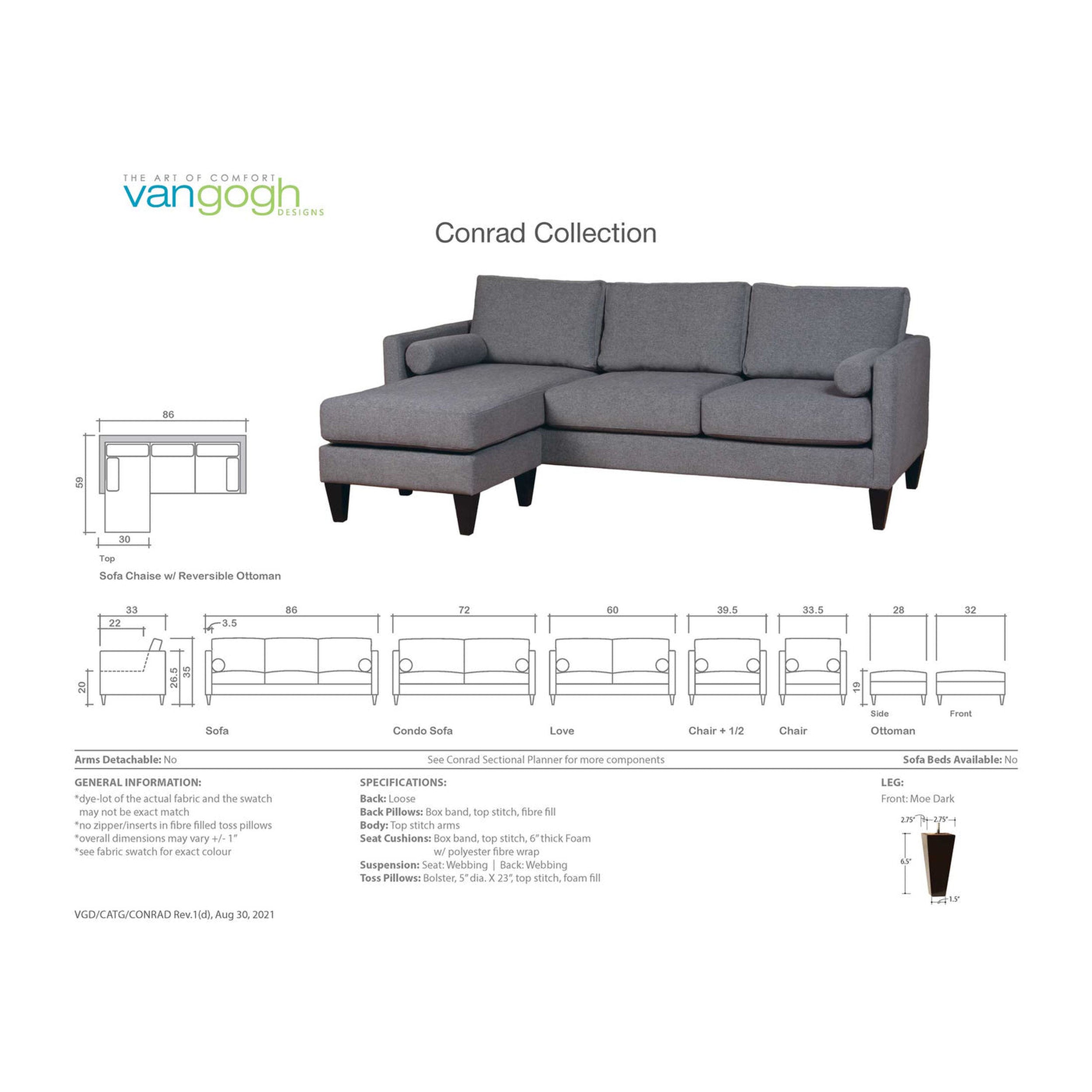 conrad dimension sheet
