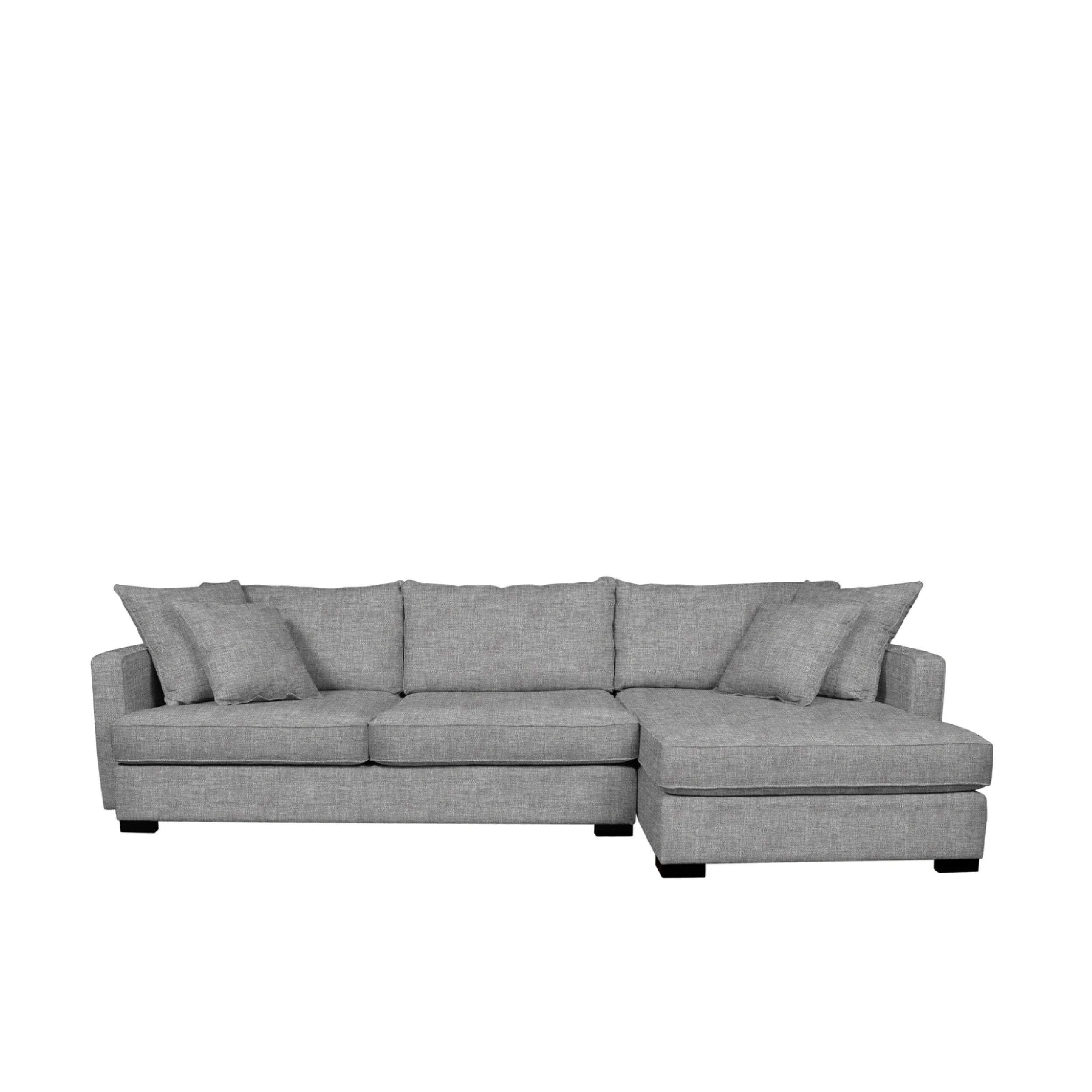 grey sectional on a white background