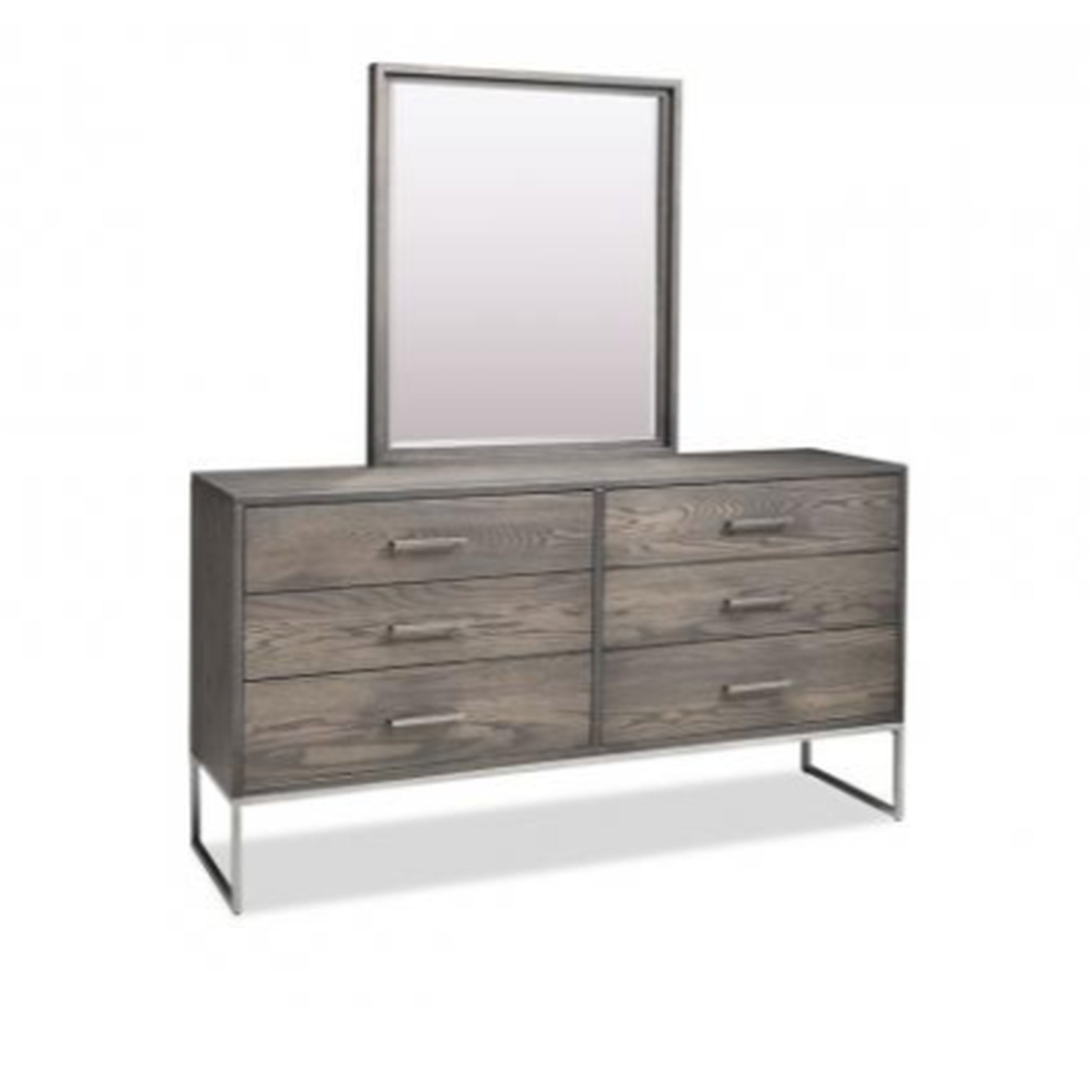 Dresser with mirror on a white background