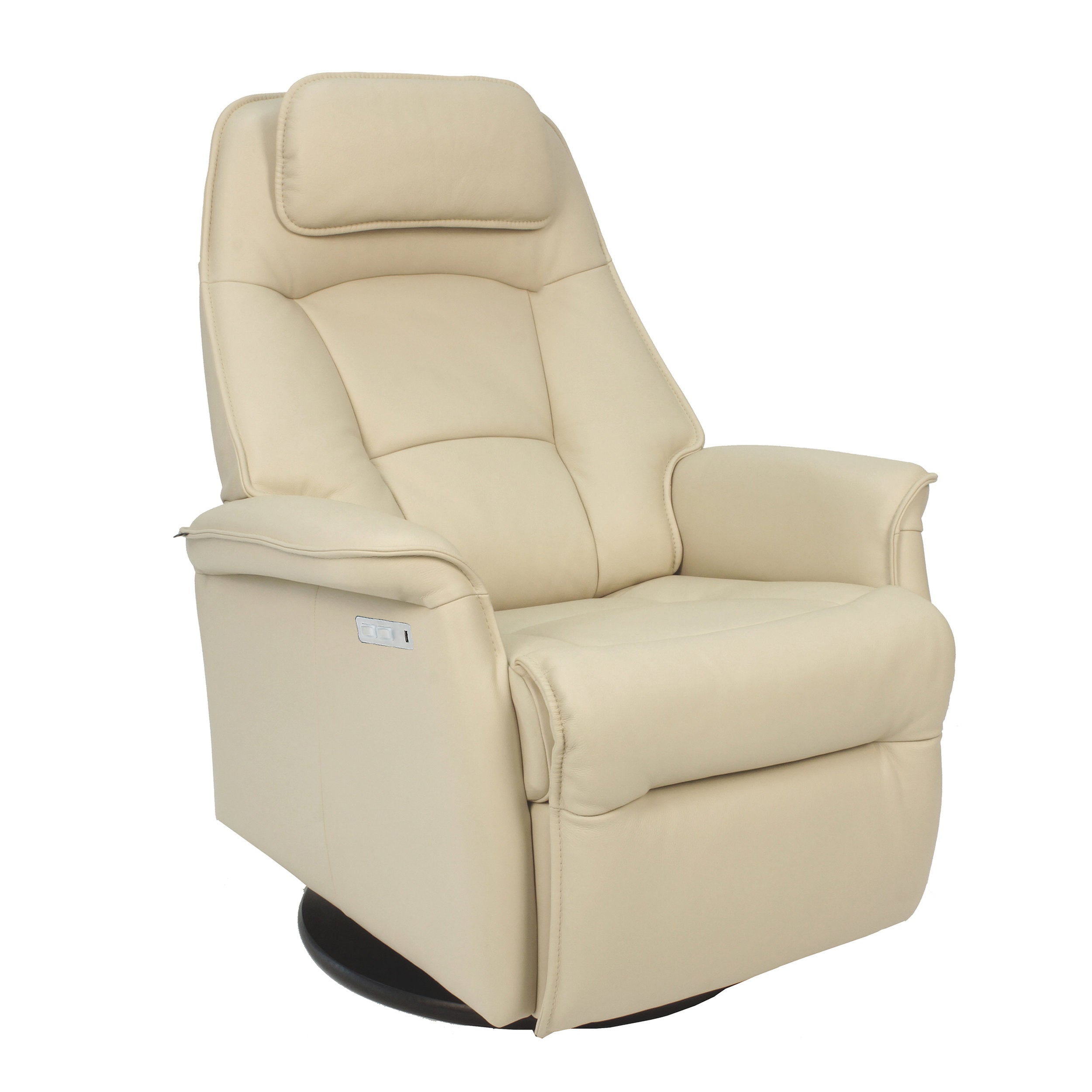 Beige recliner chair on a white background