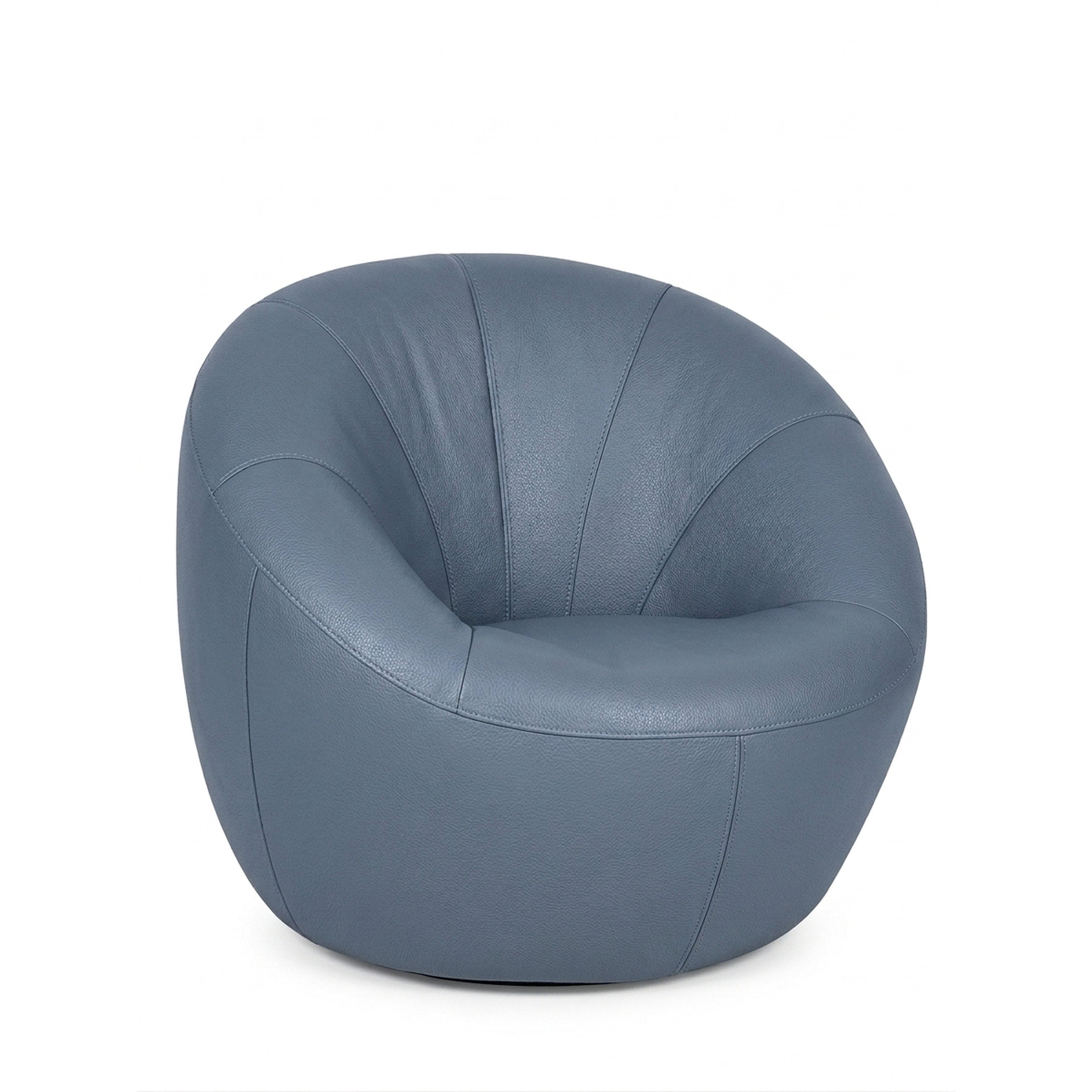 Gamma Swivel Chair - Leather: Ocean Blue