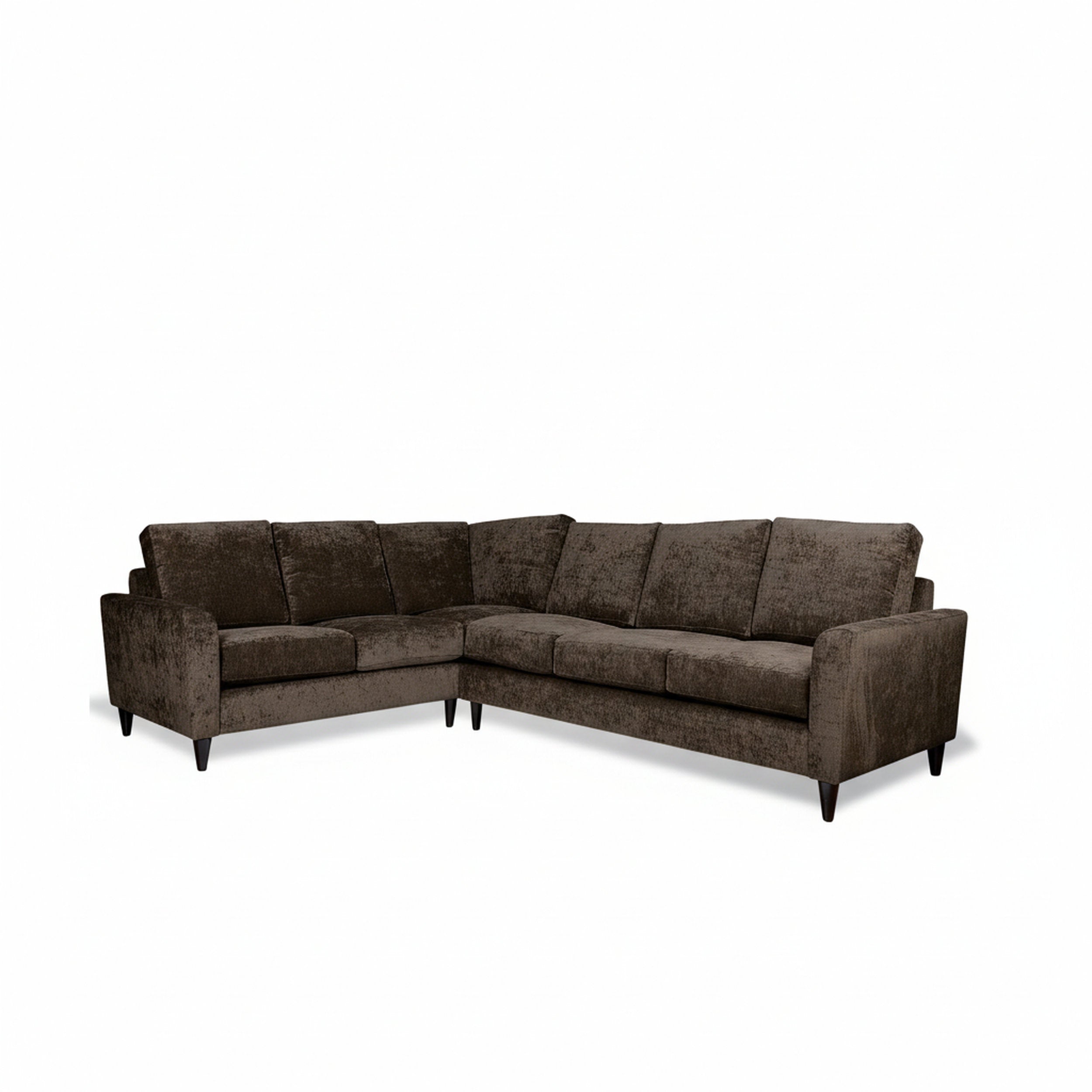 Brown sectional sofa on a white background