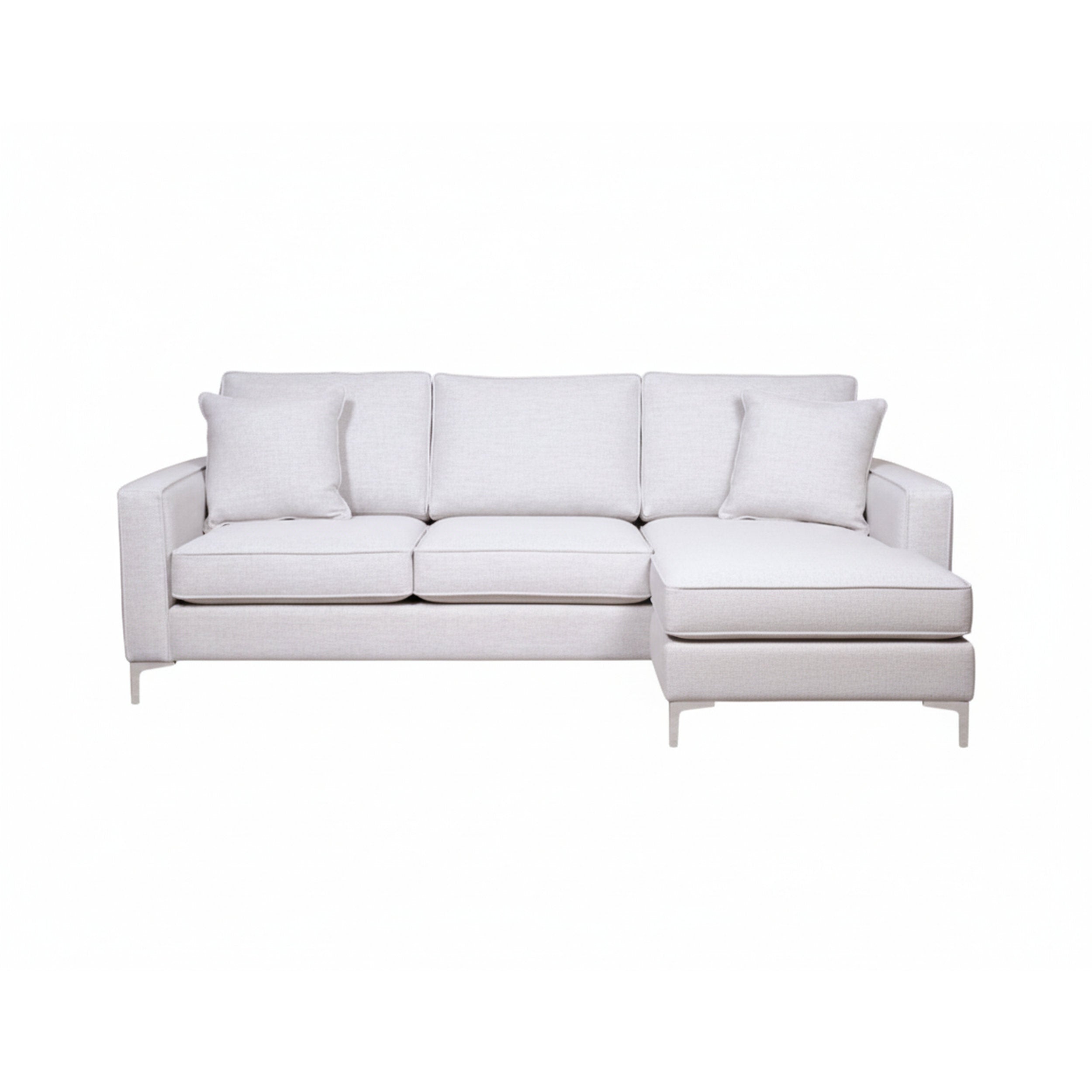 White sectional sofa on a white background