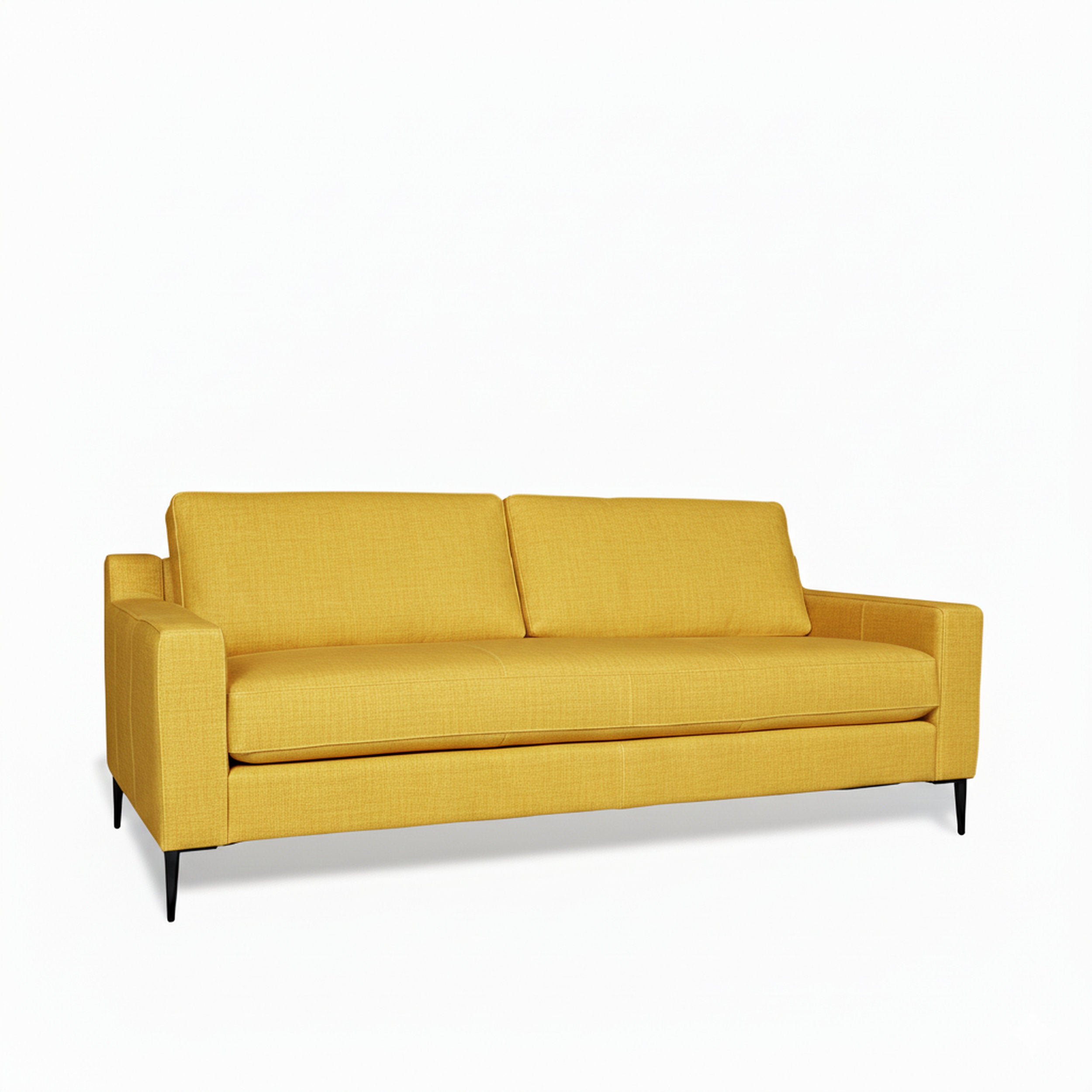 Yellow sofa on a white background