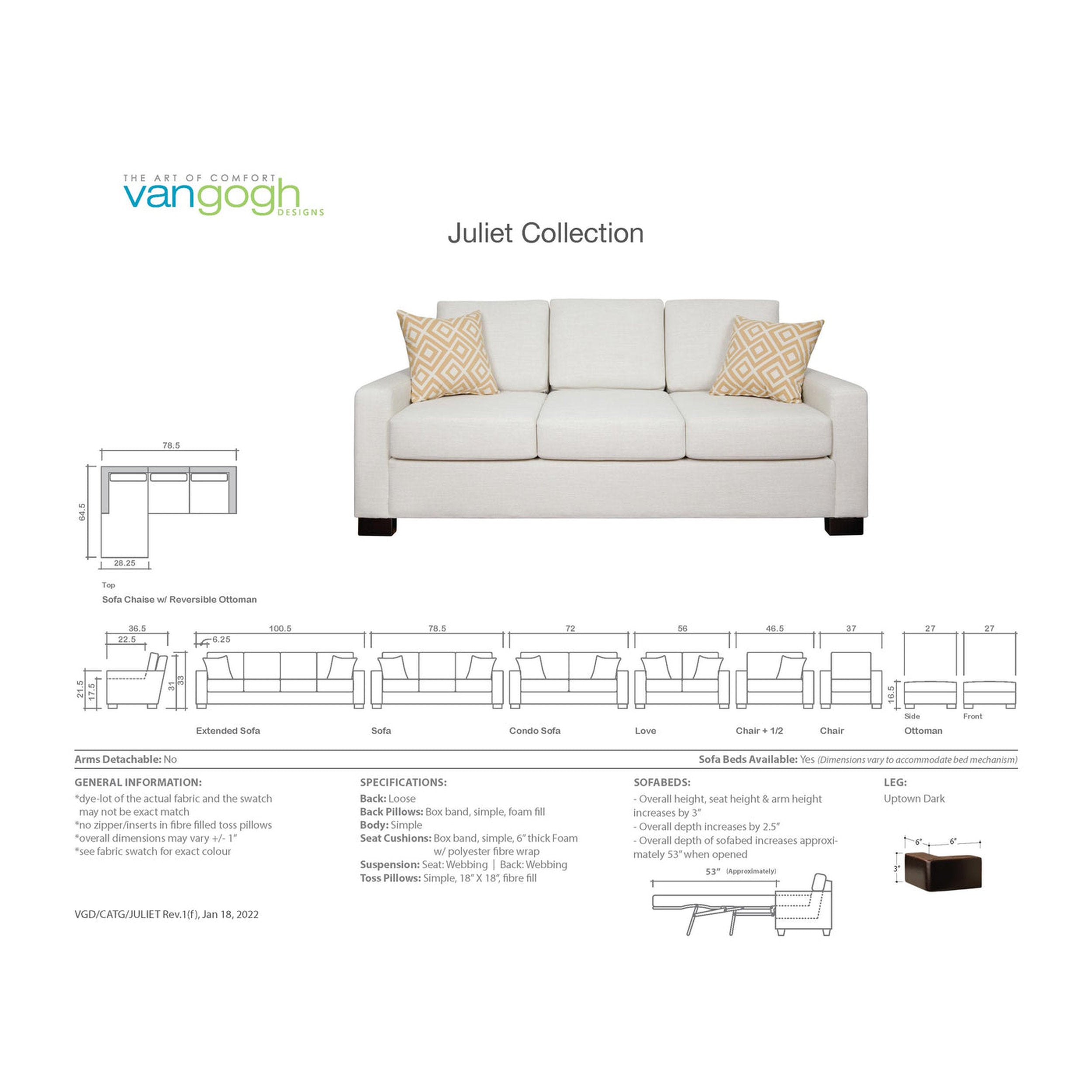 Juliet dimension sheet from van gogh