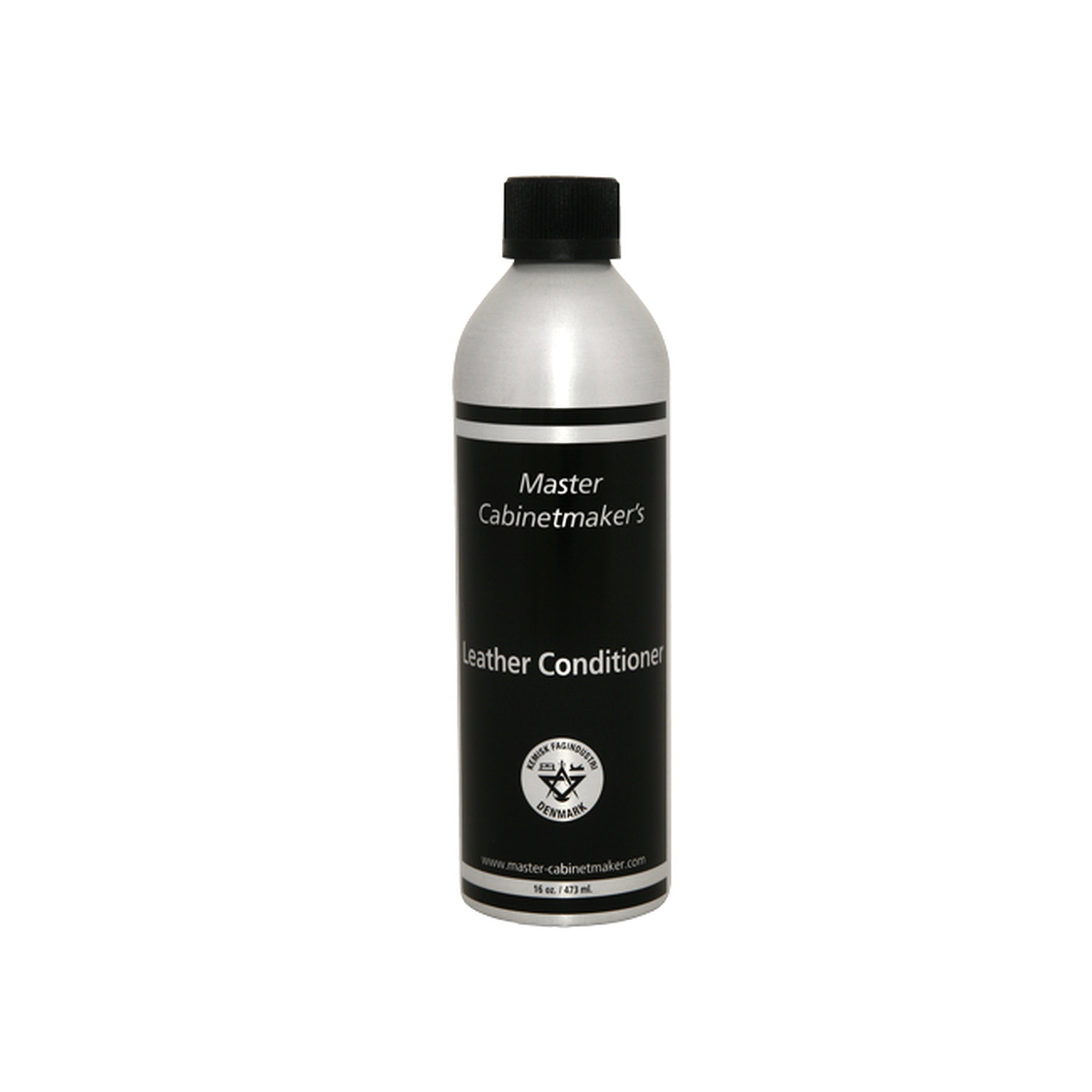 Bottle of Master Cabinetmaker's Leather Conditioner on a white background