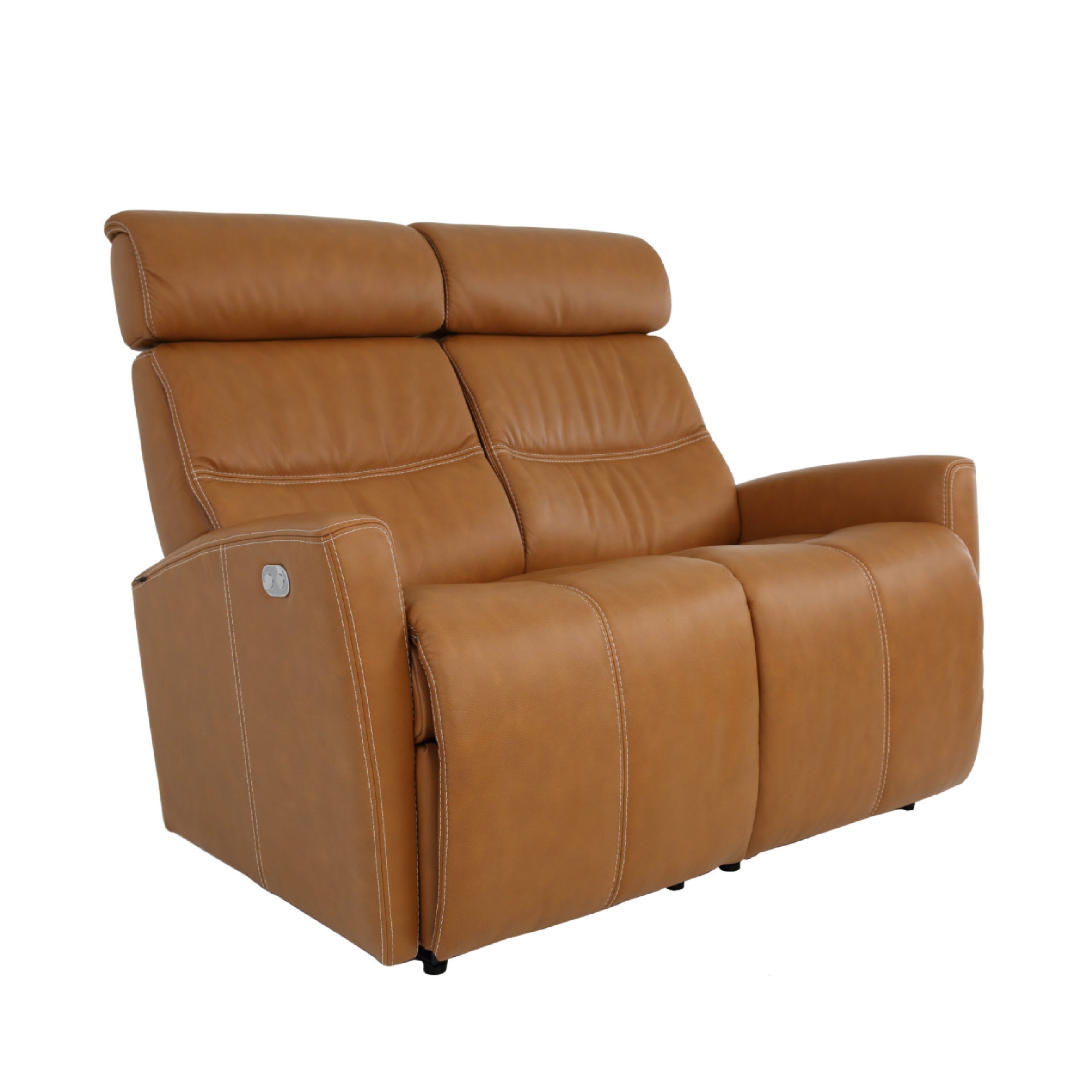 milan loveseat with an automated headrest and an electronic recliner