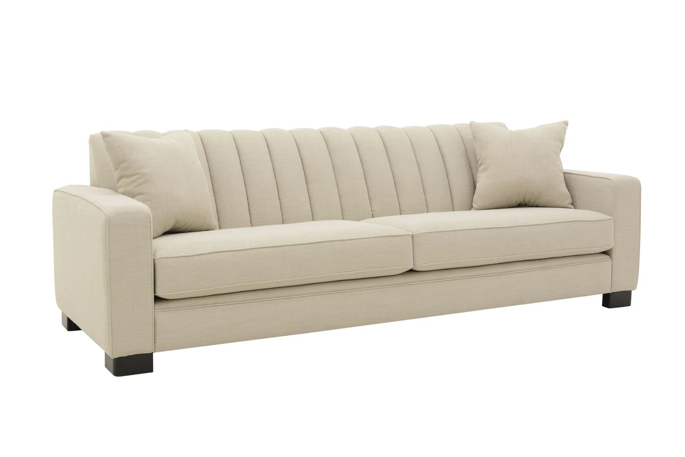 Beige sofa on a white background