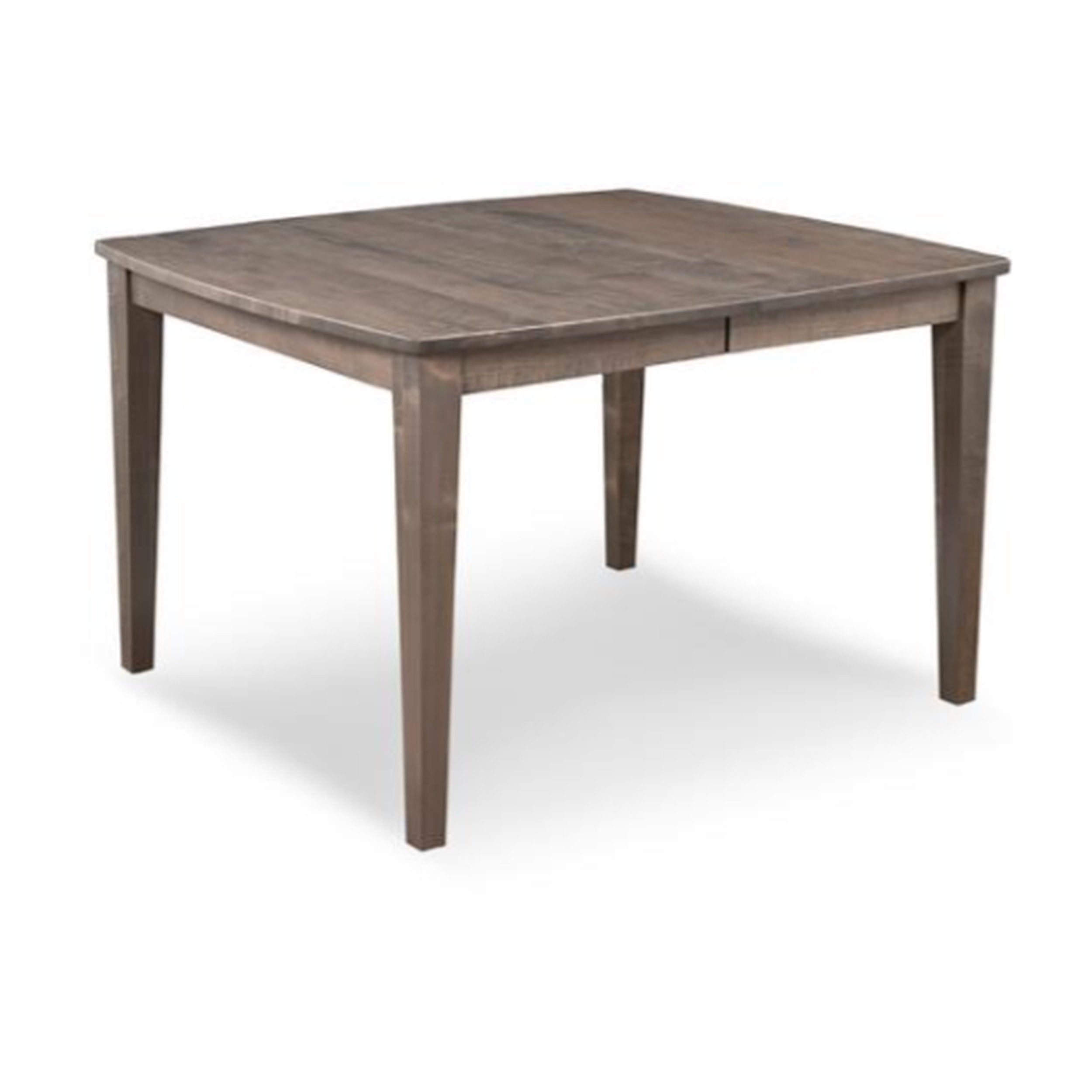 Wooden dining table on a white background