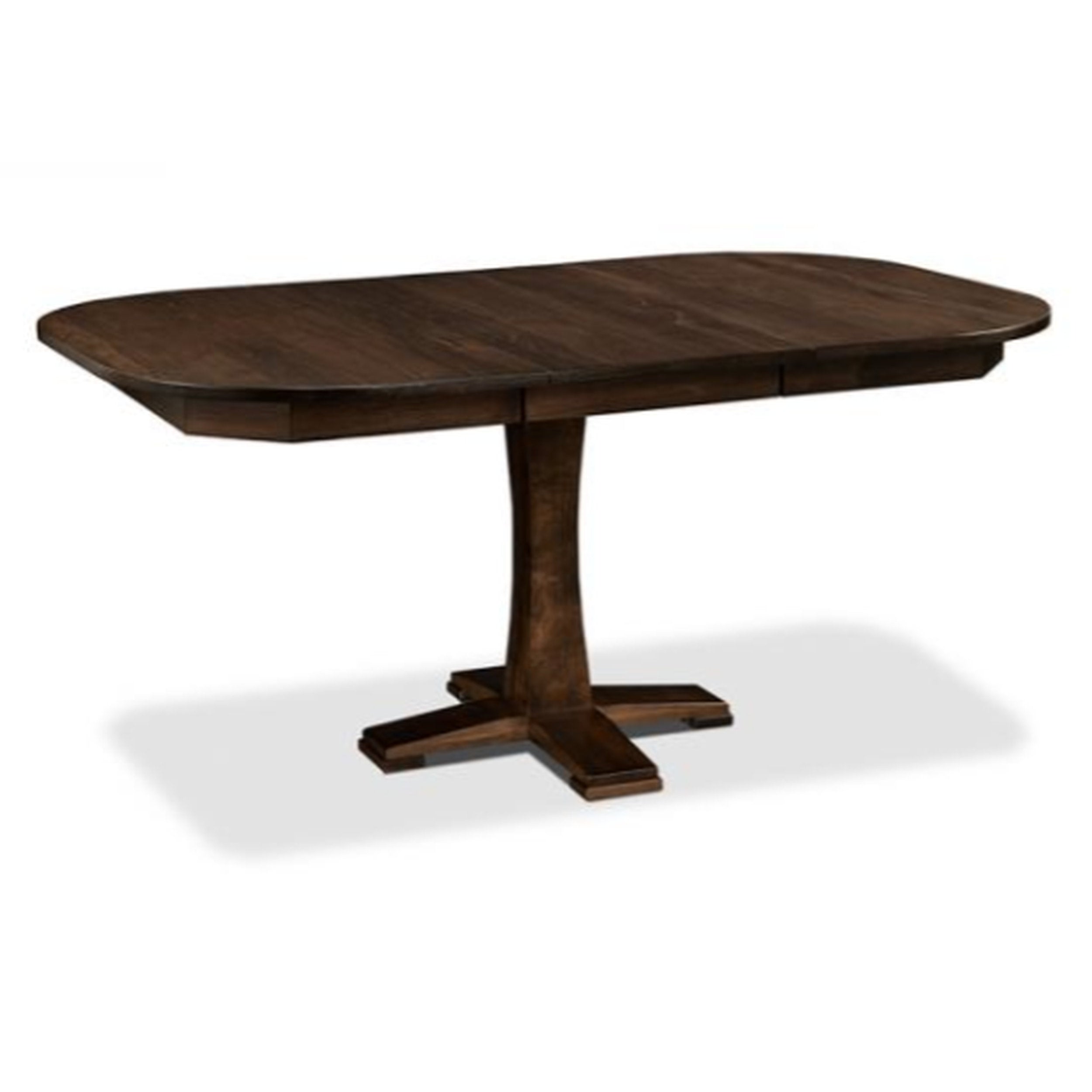 Wooden dining table on a white background