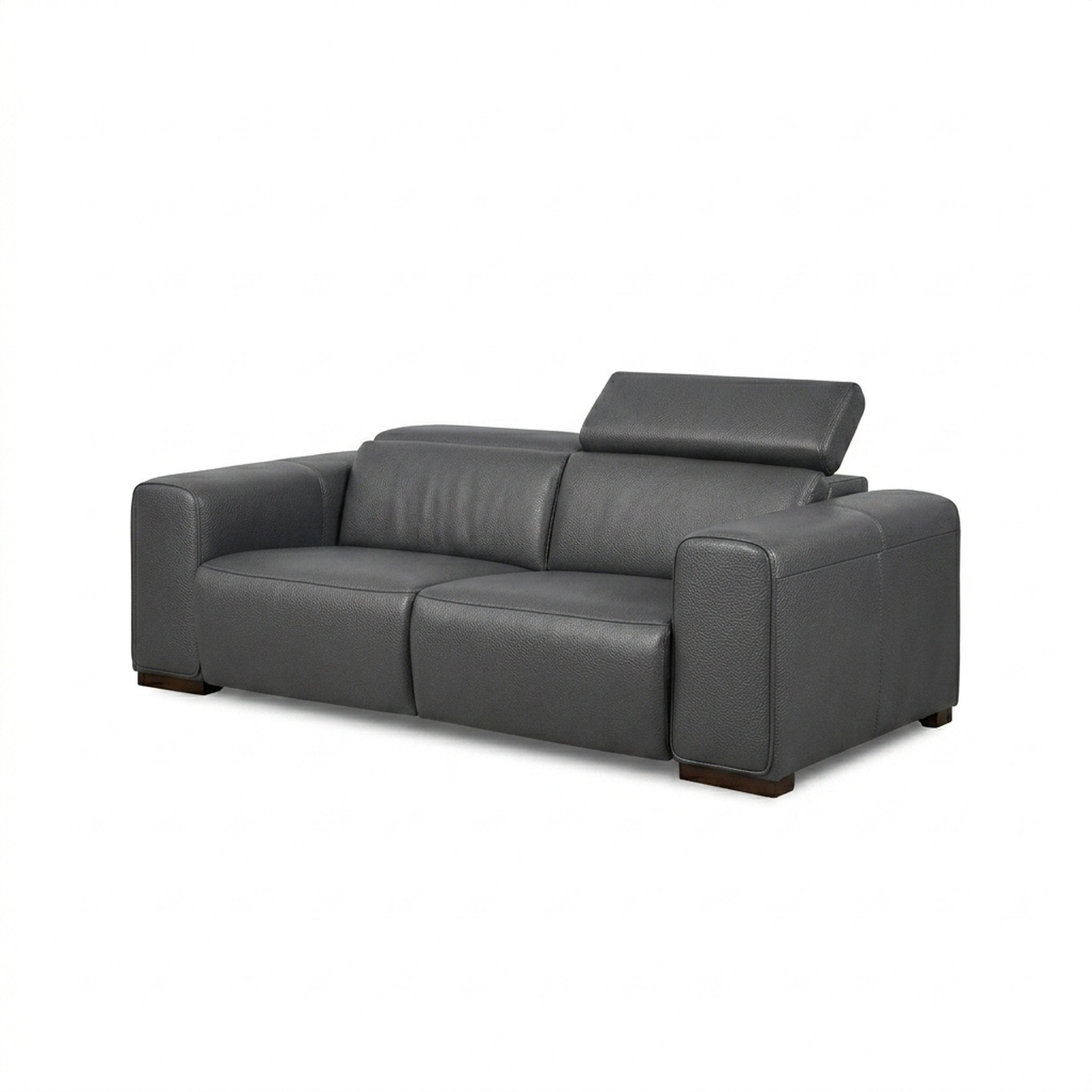 Pollock Reclining Sofa - Leather: Chicago Carbon Grey