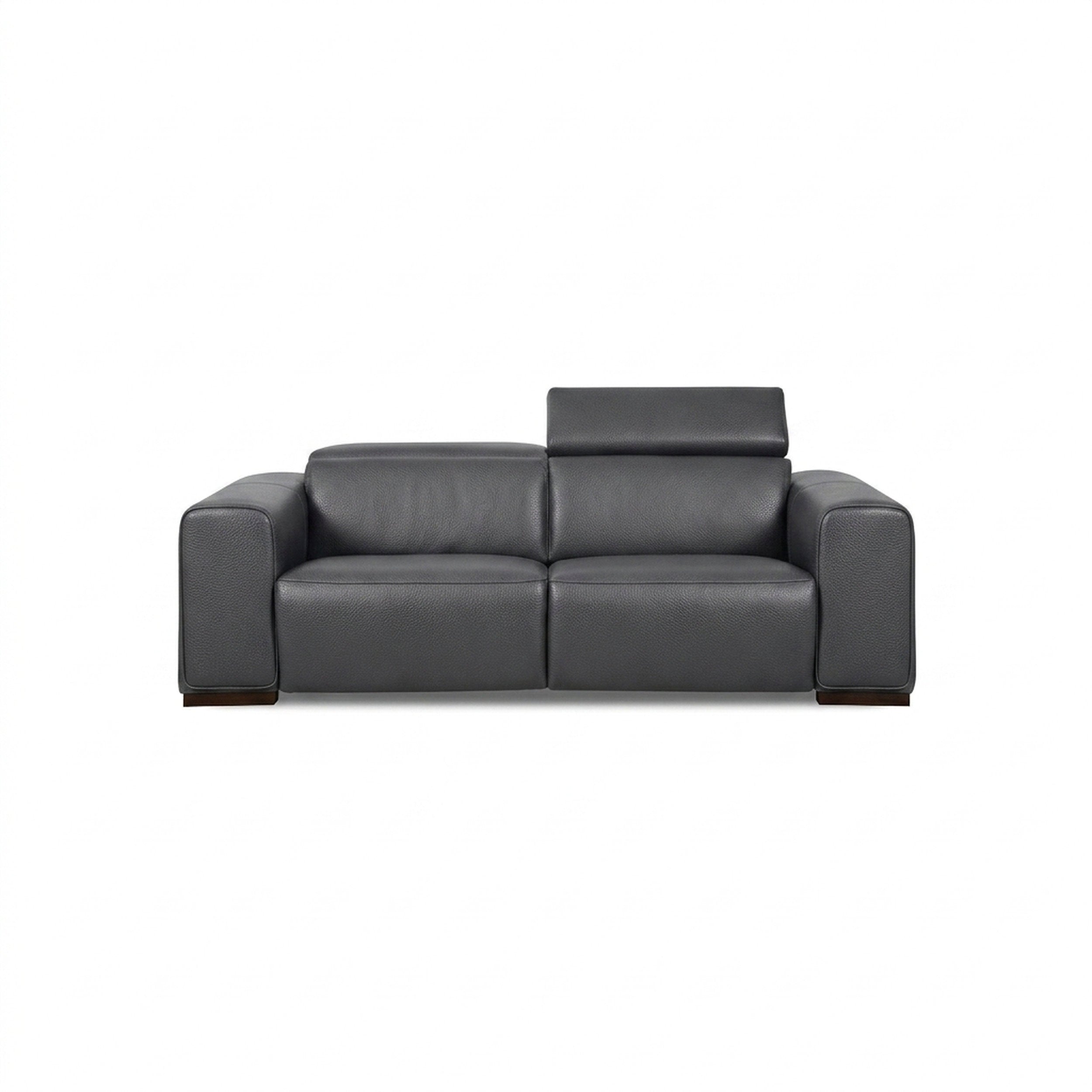 Pollock Reclining Sofa - Leather: Chicago Carbon Grey