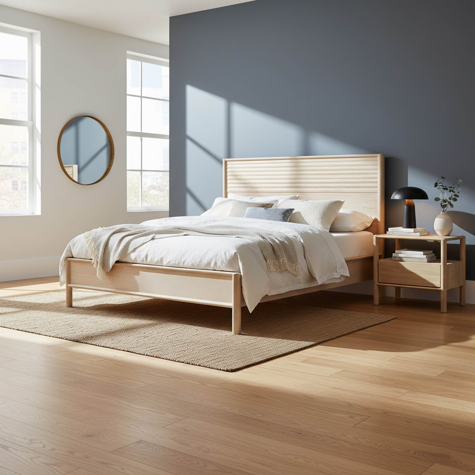 Runway Queen Bed - Light Oak
