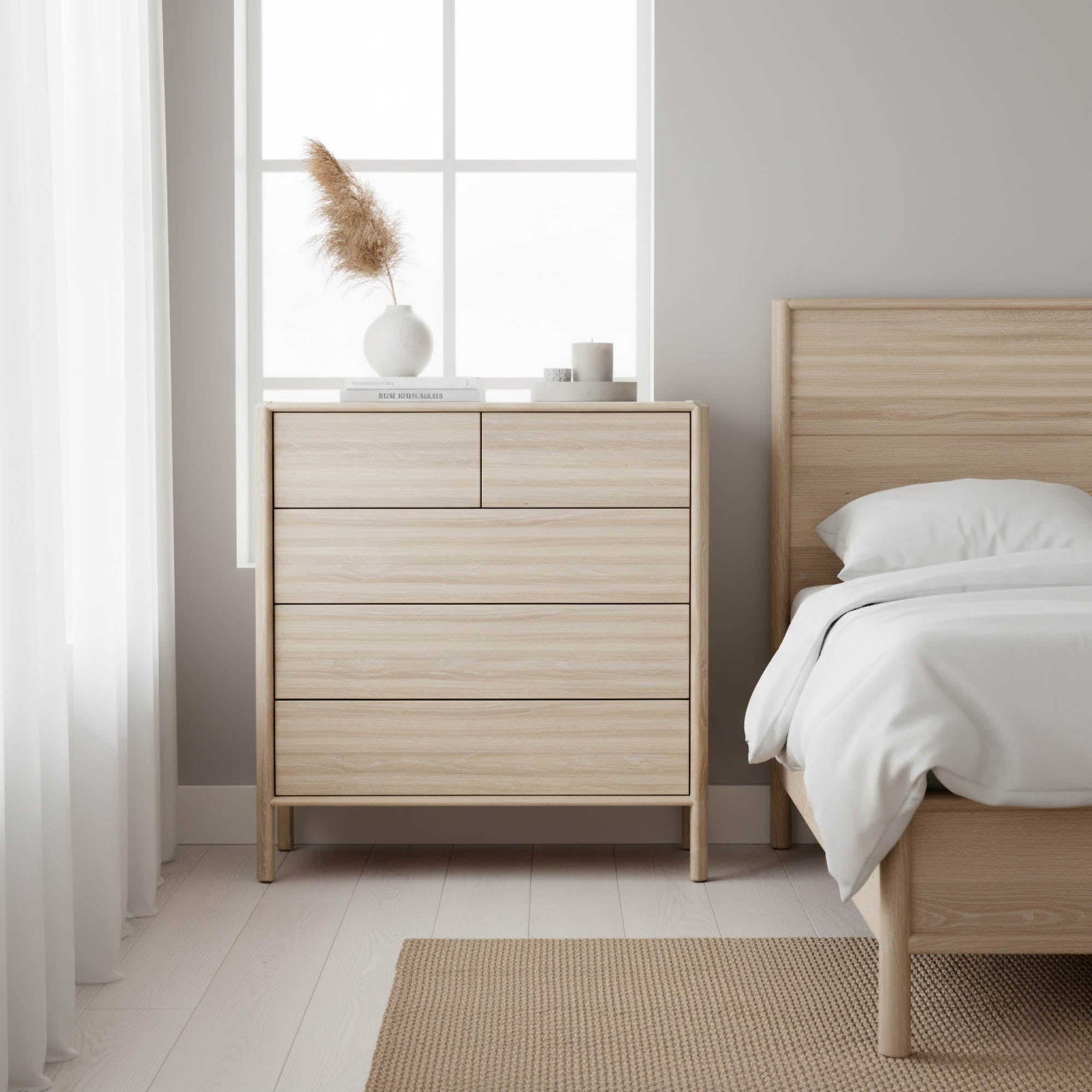Runway 5 Drawer Chest - Light Oak