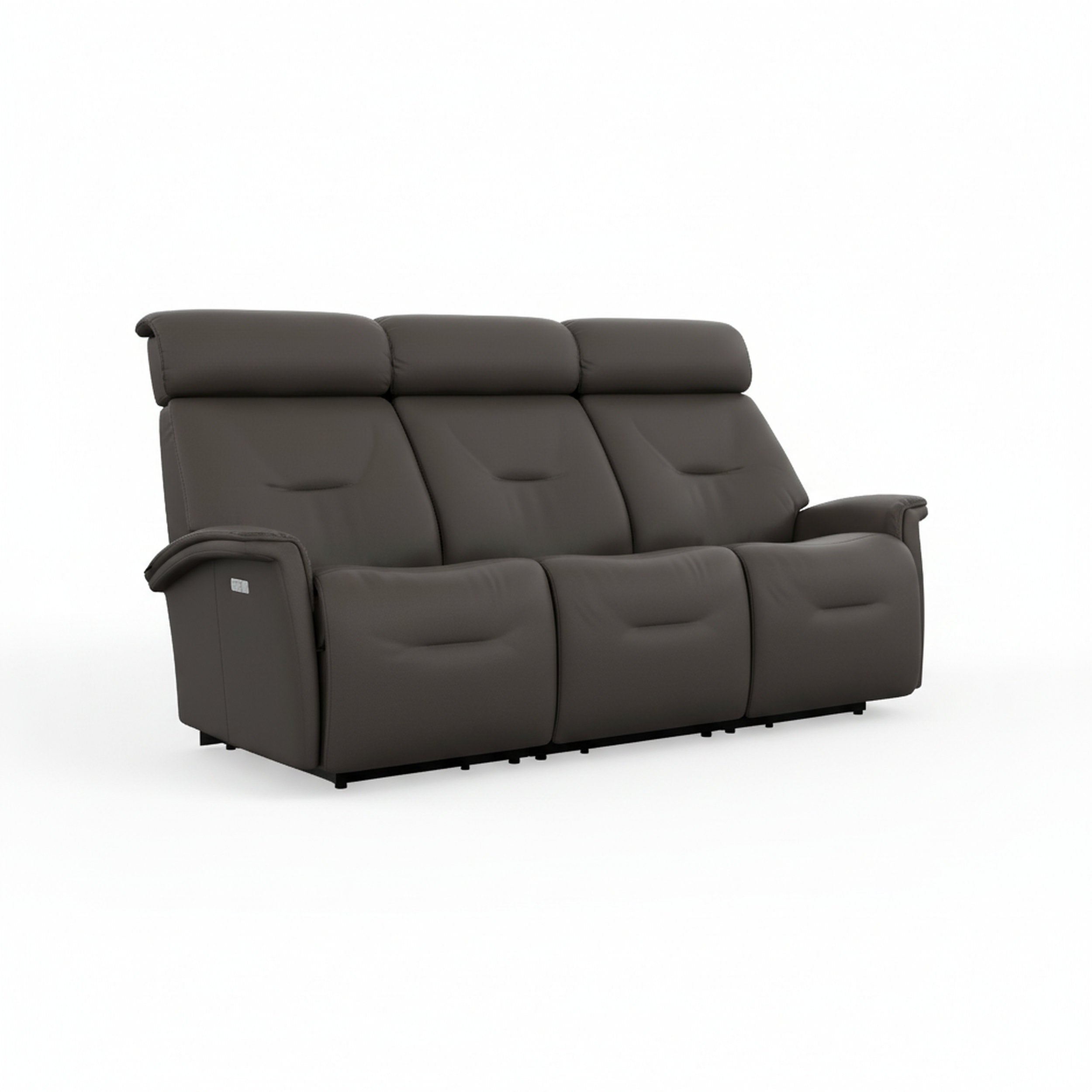 Gray recliner sofa on a white background