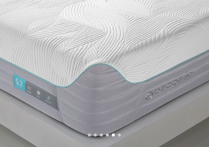 close up of the s3 mattress showing the patterns on the mattress.