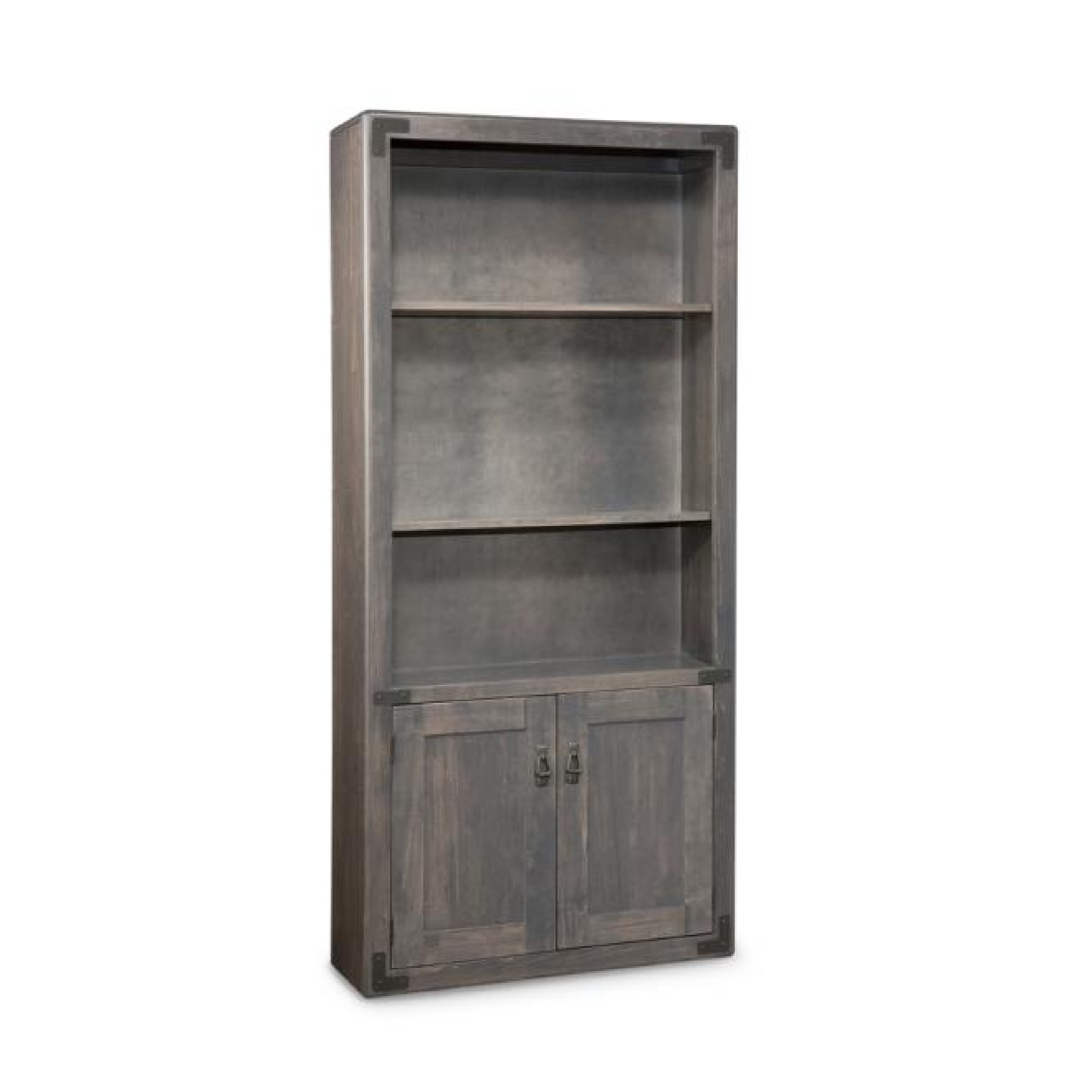 Saratoga Bookcase With 3 Adjustable Shelves & Doors