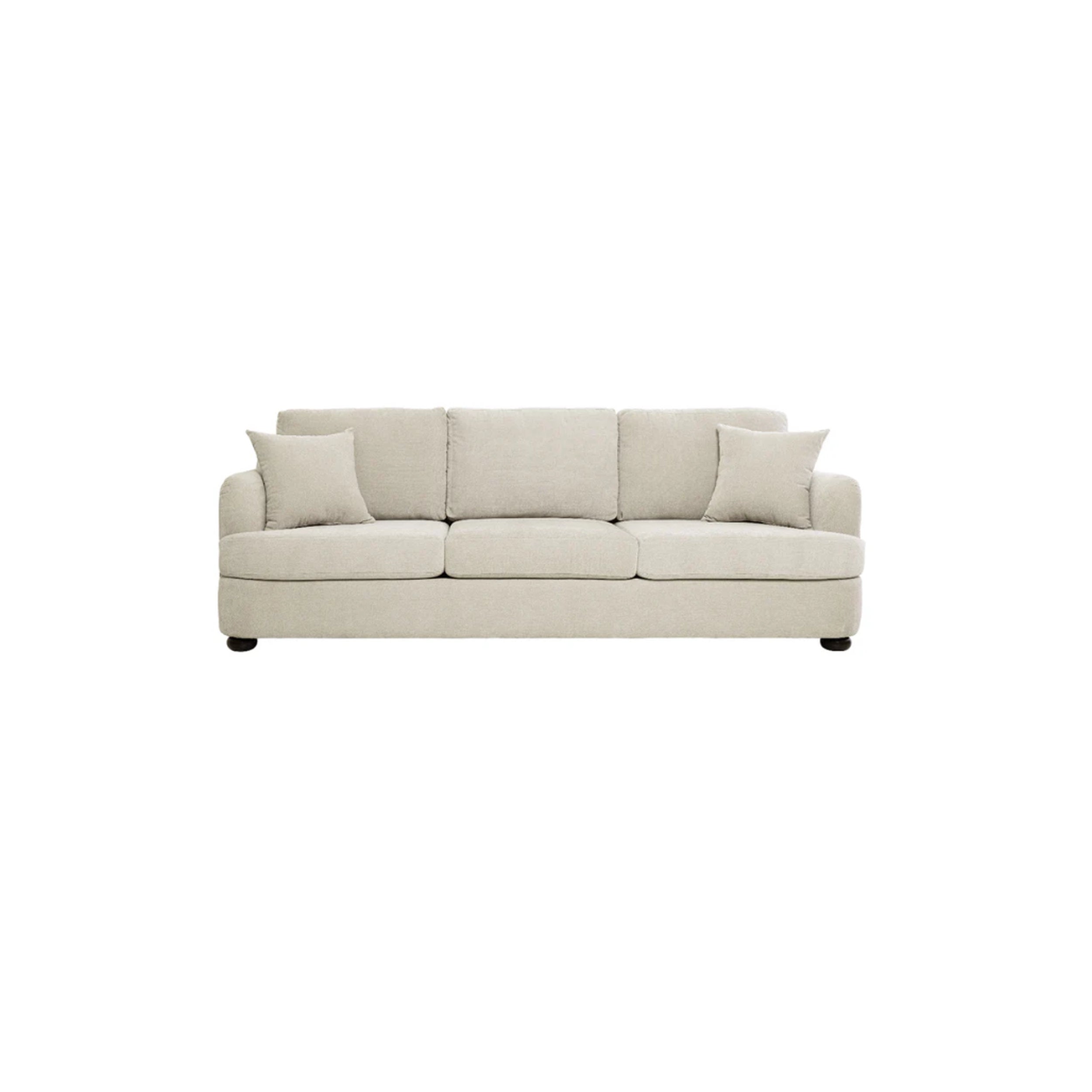 Beige sofa on a white background
