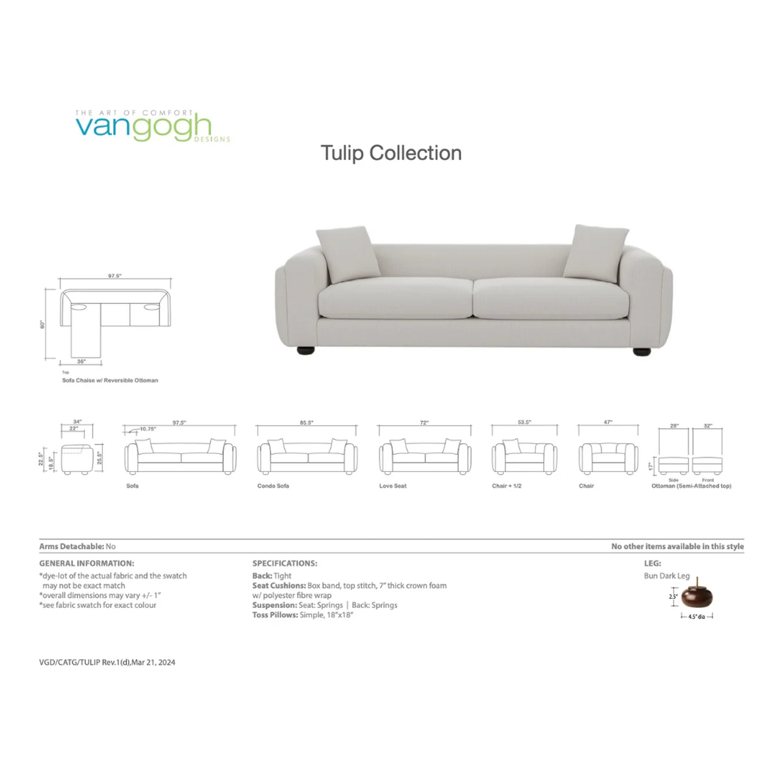 Tulip Dimension sheet Vangogh Designs