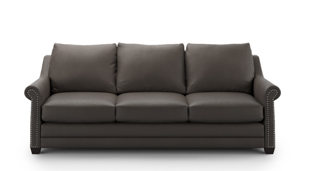 Gray sofa on a white background