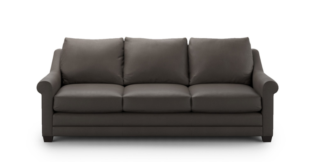 Gray sofa on a white background
