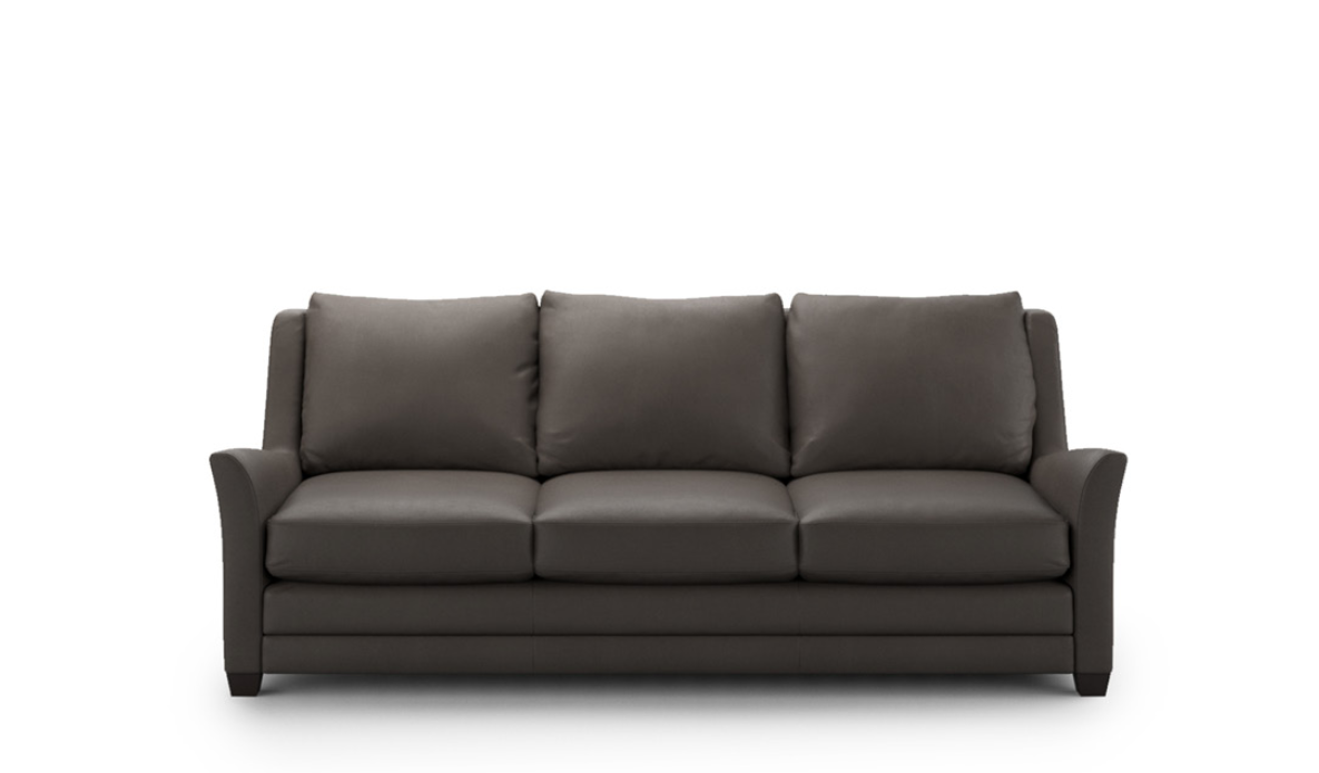 Gray sofa on a white background