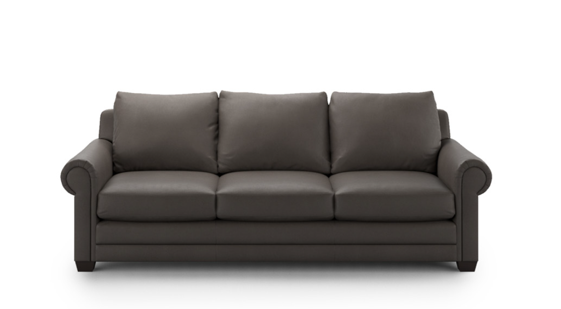 Gray sofa on a white background