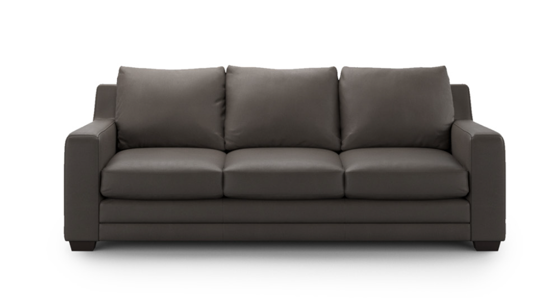 Gray sofa on a white background