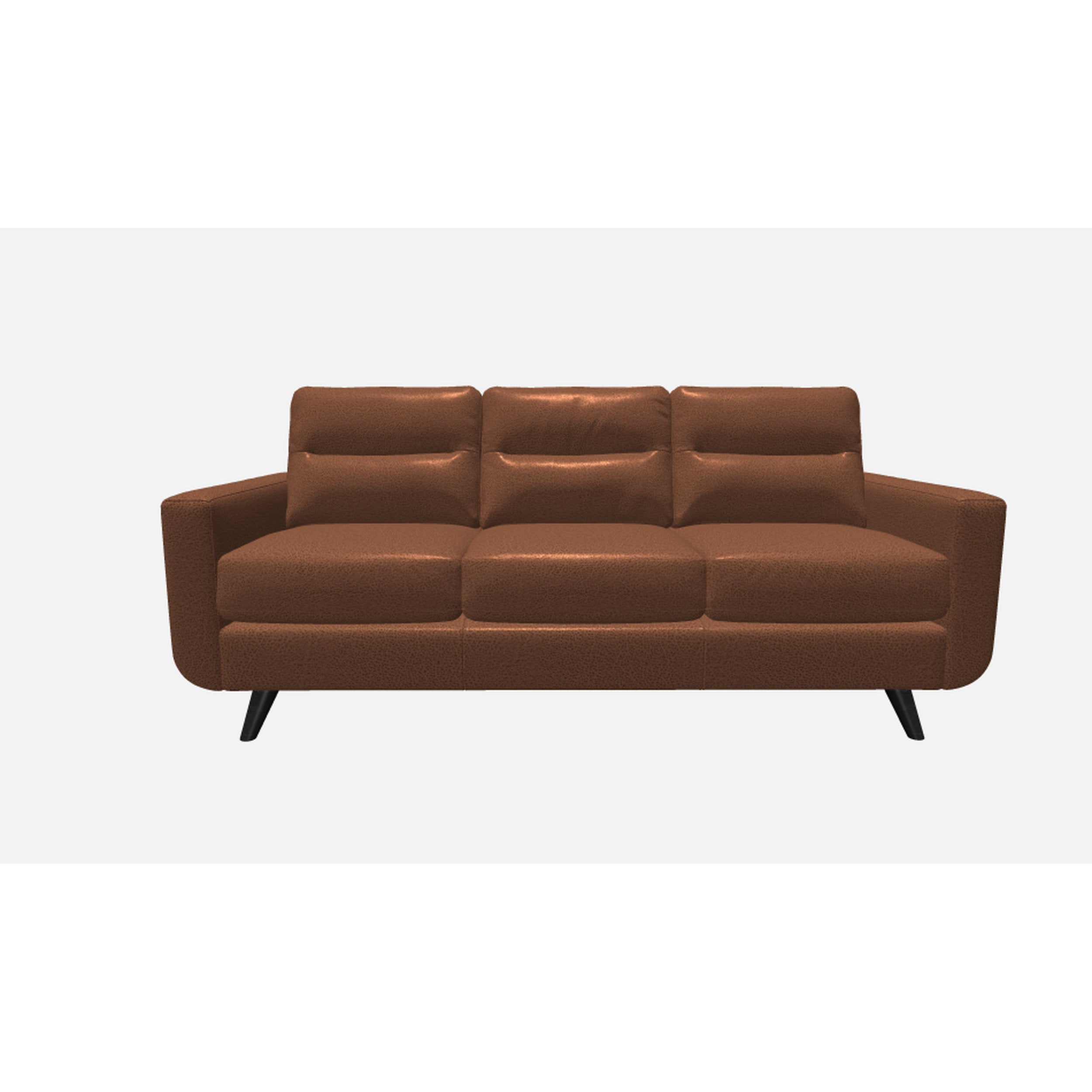 Brown leather sofa on a white background