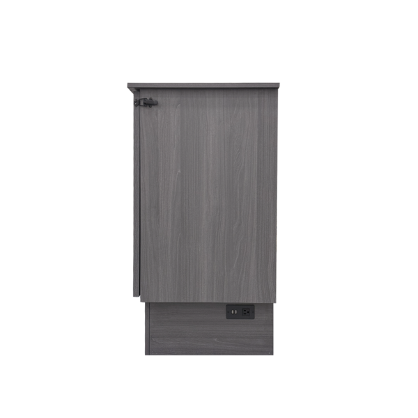 Sideview of the midtown cabinet bed in a dark grey