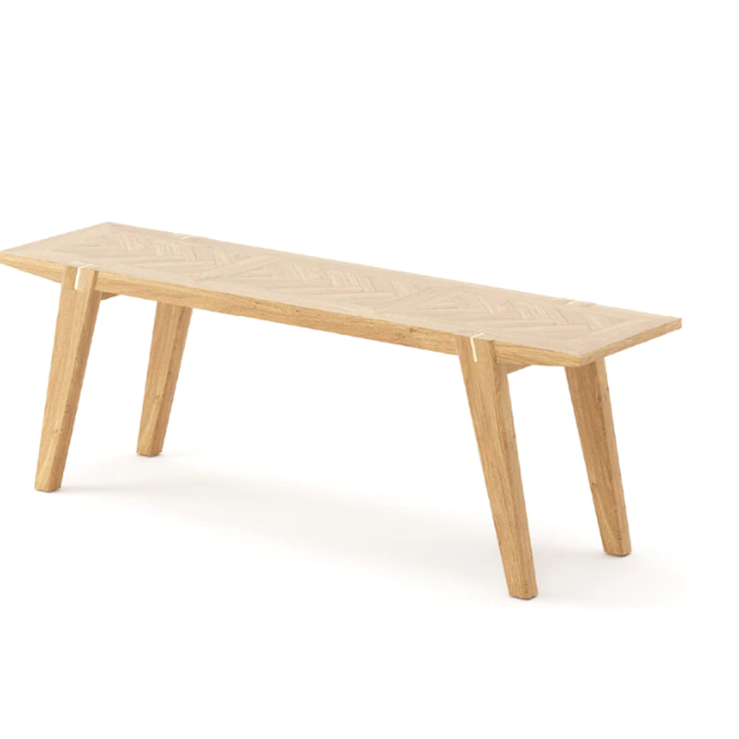 small Wooden bench on a white background