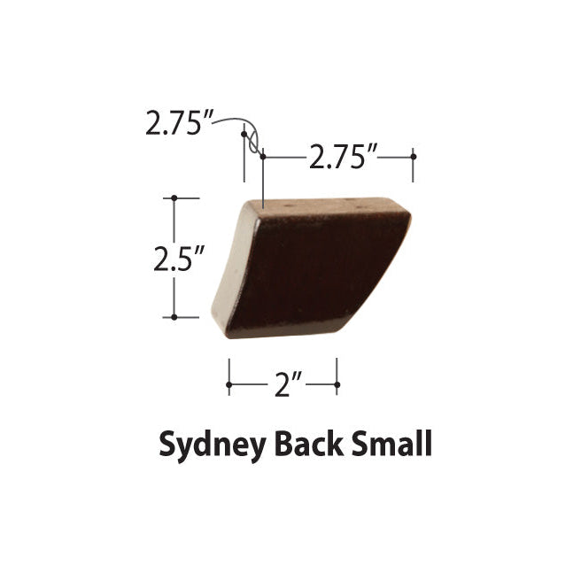 Sydney Back Small dark brown leather with cream backing, brown stitched edge; Van Gogh Designs branding compact 2x2.75x2.5