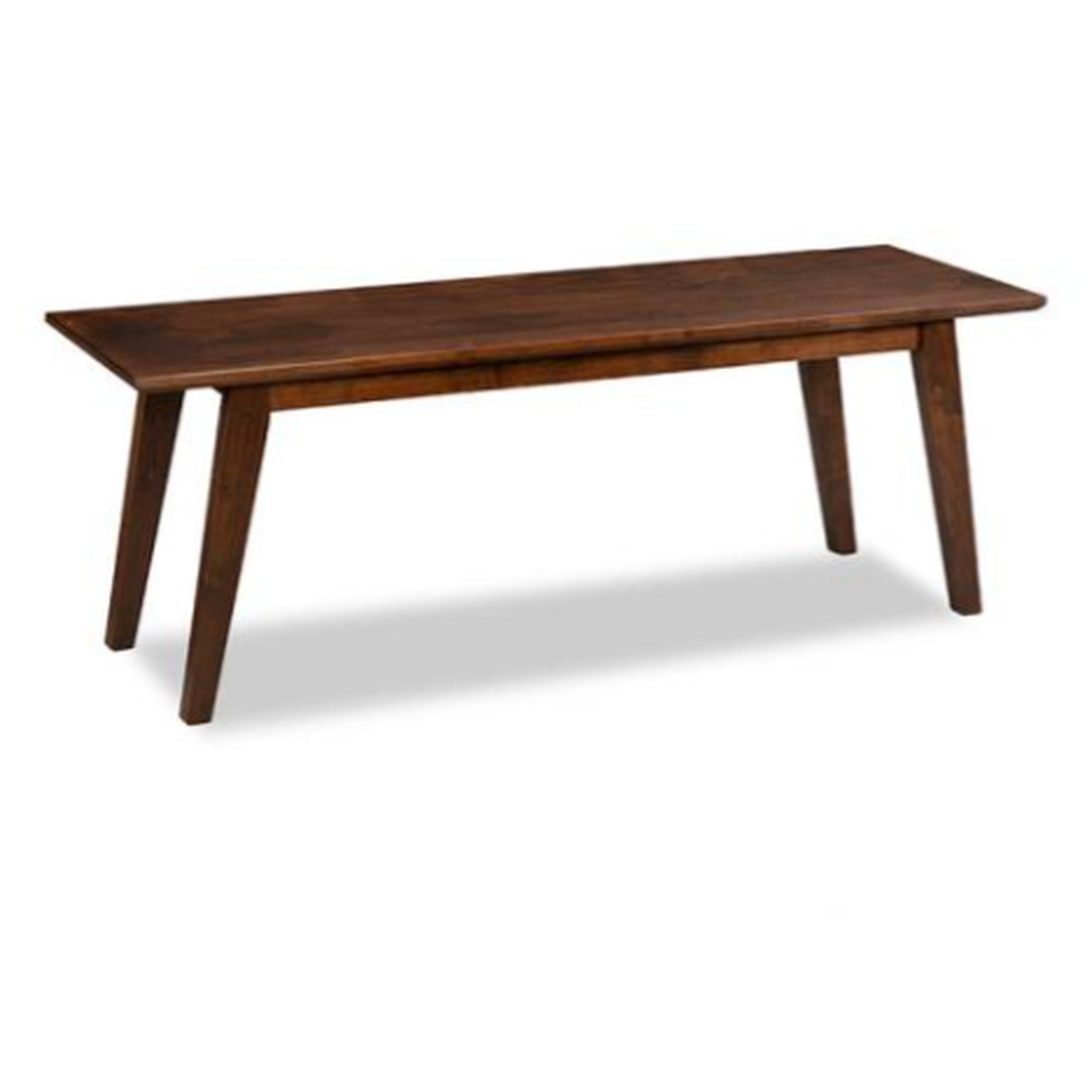 Wooden bench with smooth dark brown maple wood