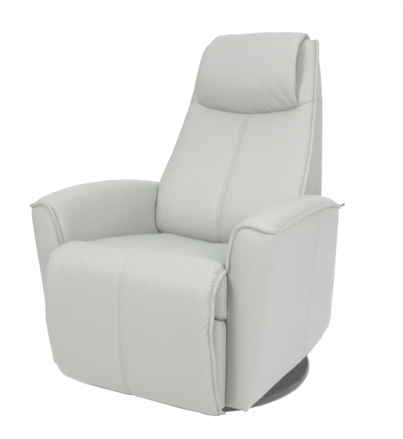 recliner in a light grey on a white background