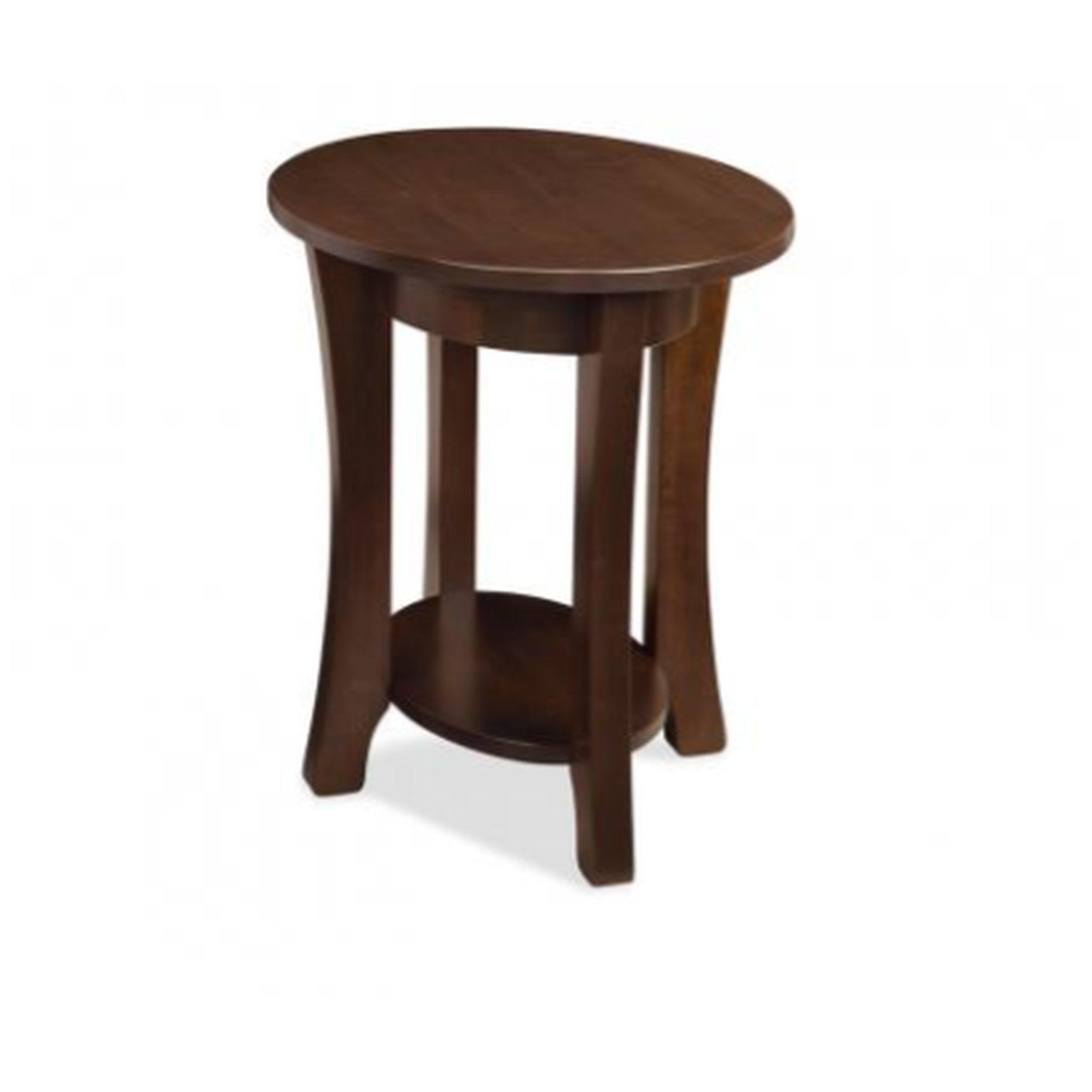 Wooden side table on a white background