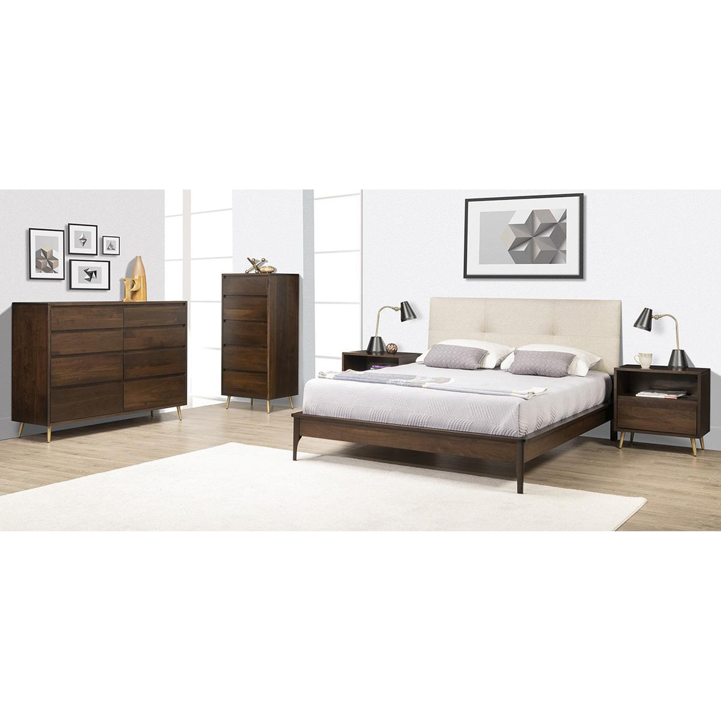 Evora 2 Drawer Nightstand - Walnut Stain