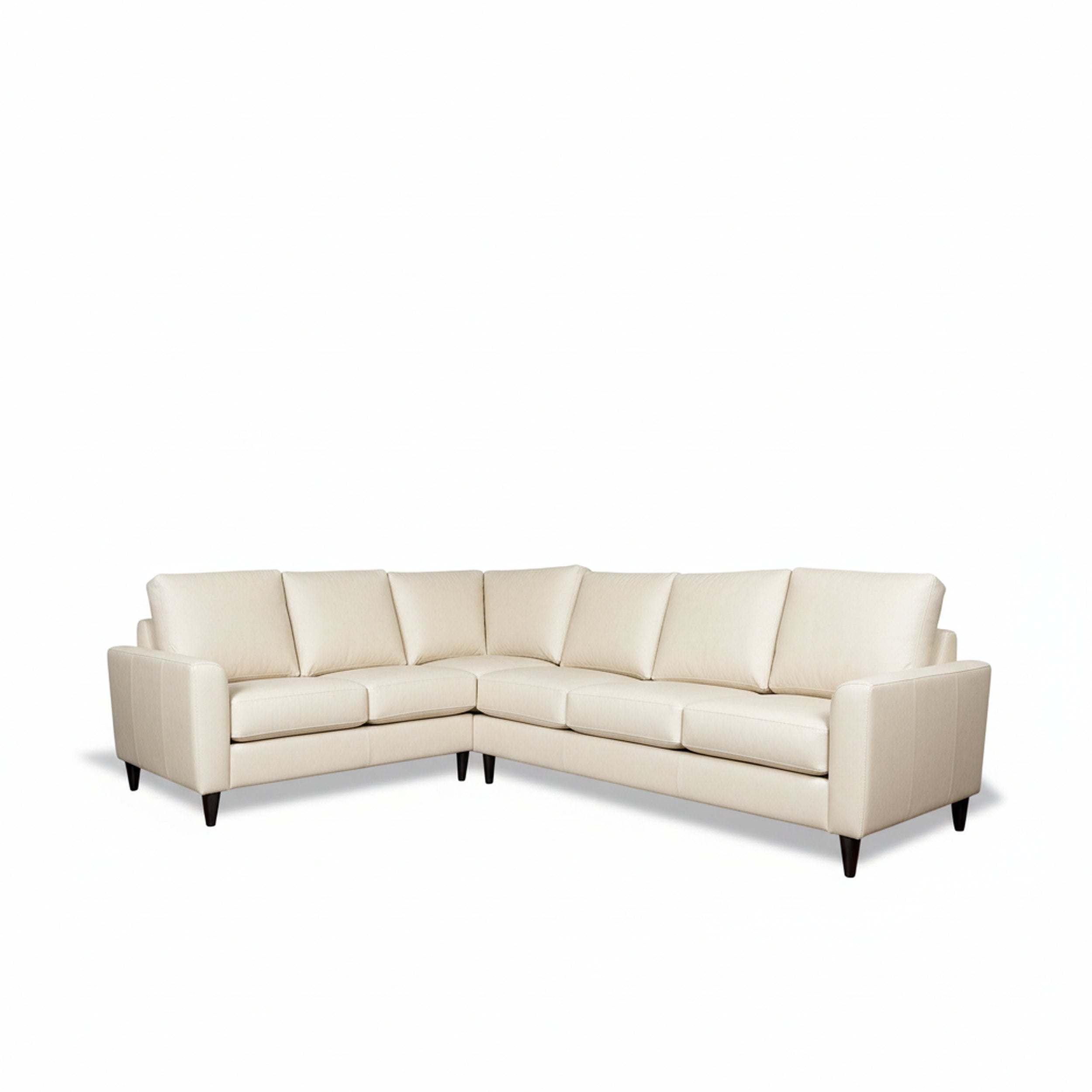 Beige sectional sofa on a white background