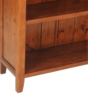 cherry color bookcase close up of the wood showing the natural design