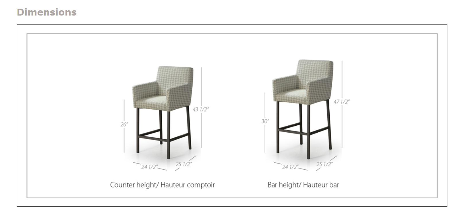 anne ii stool dimension sheet