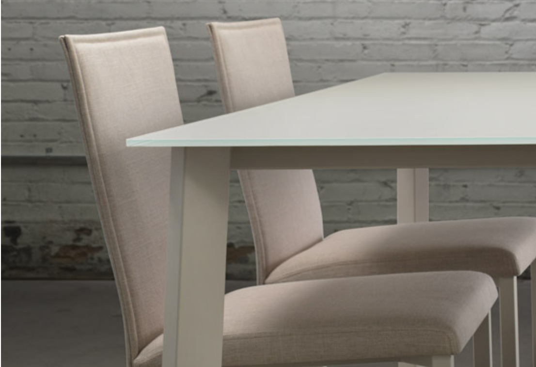 glass top table with powder coat legs