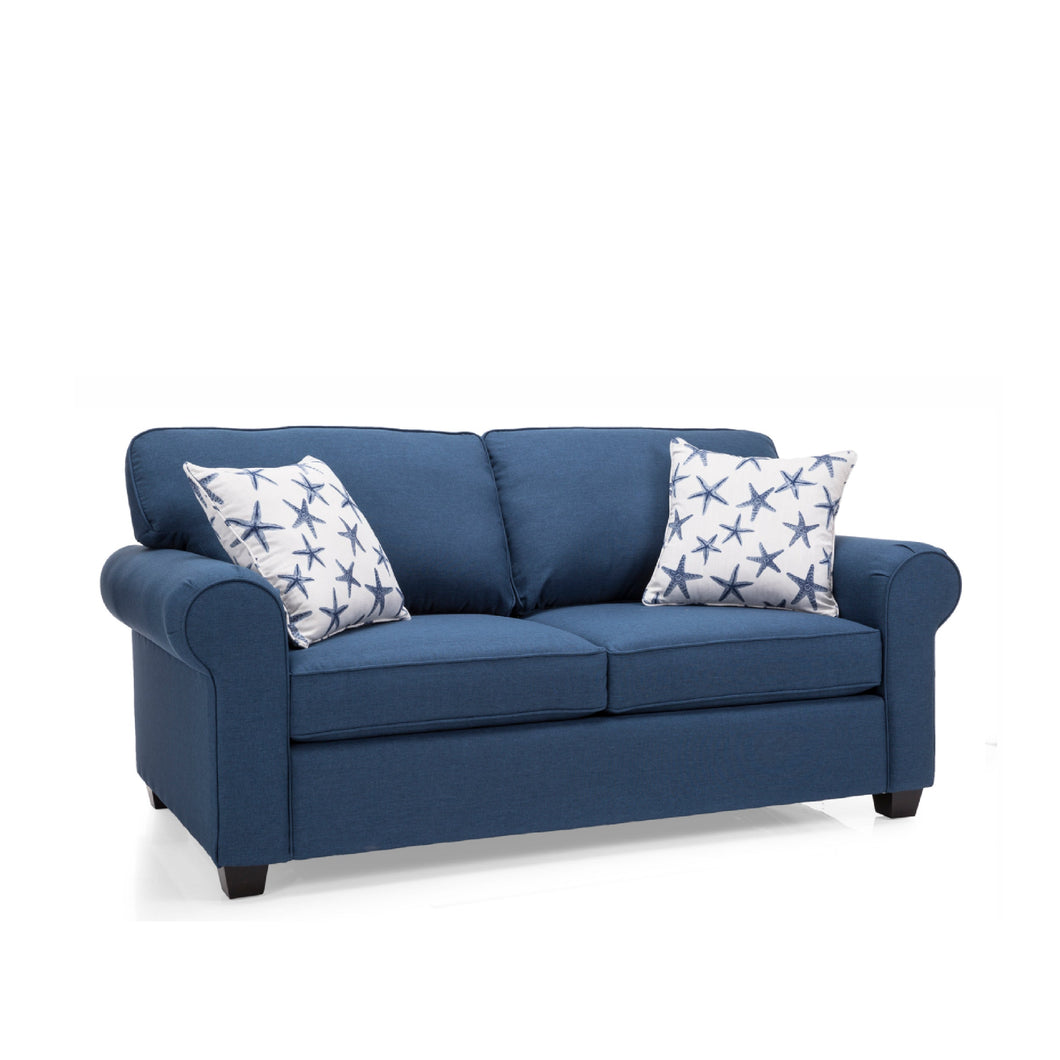 2179 style sofa from Decor Rest Furniture. 2 seat sofa and the color on the sofa is blue