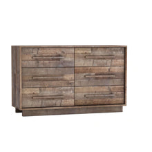 Load image into Gallery viewer, Wooden 6 drawer dresser with a rustic design on a white background
